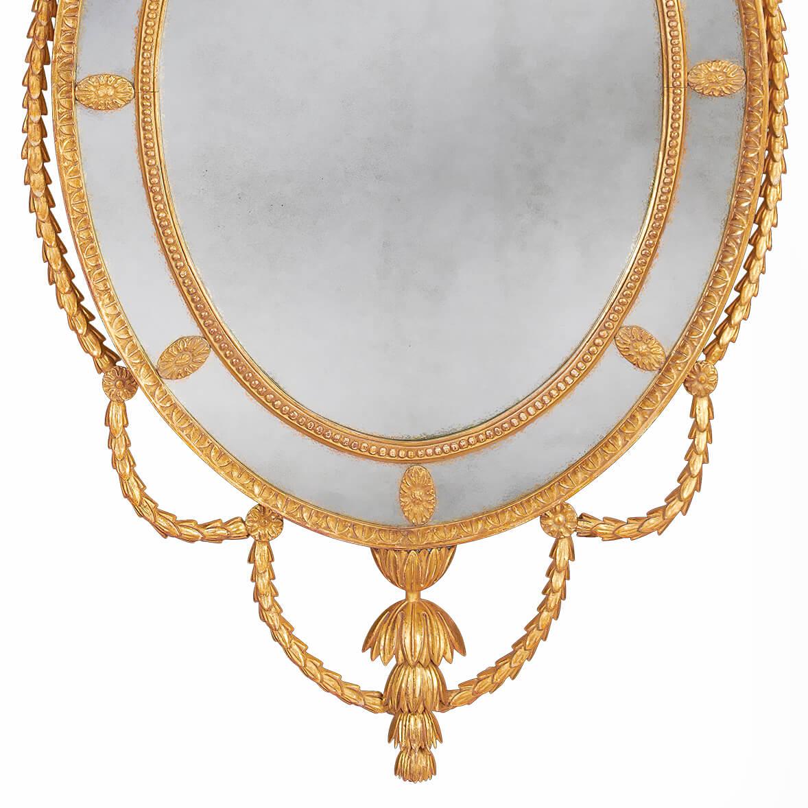 Pair of George III Adam Giltwood Mirrors In New Condition For Sale In Westwood, NJ