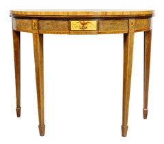 Paar George III. Amboyna- und bemalte, verzierte Spieltische