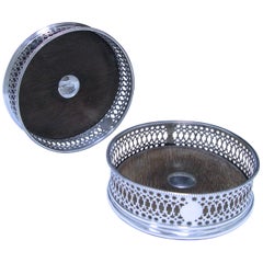 Pair of George III Antique Sterling Silver Coasters by T. Jackson II in 1776