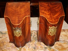 Pair of George III Antique Style Mahogany Knife Boxes Made By Southhampton