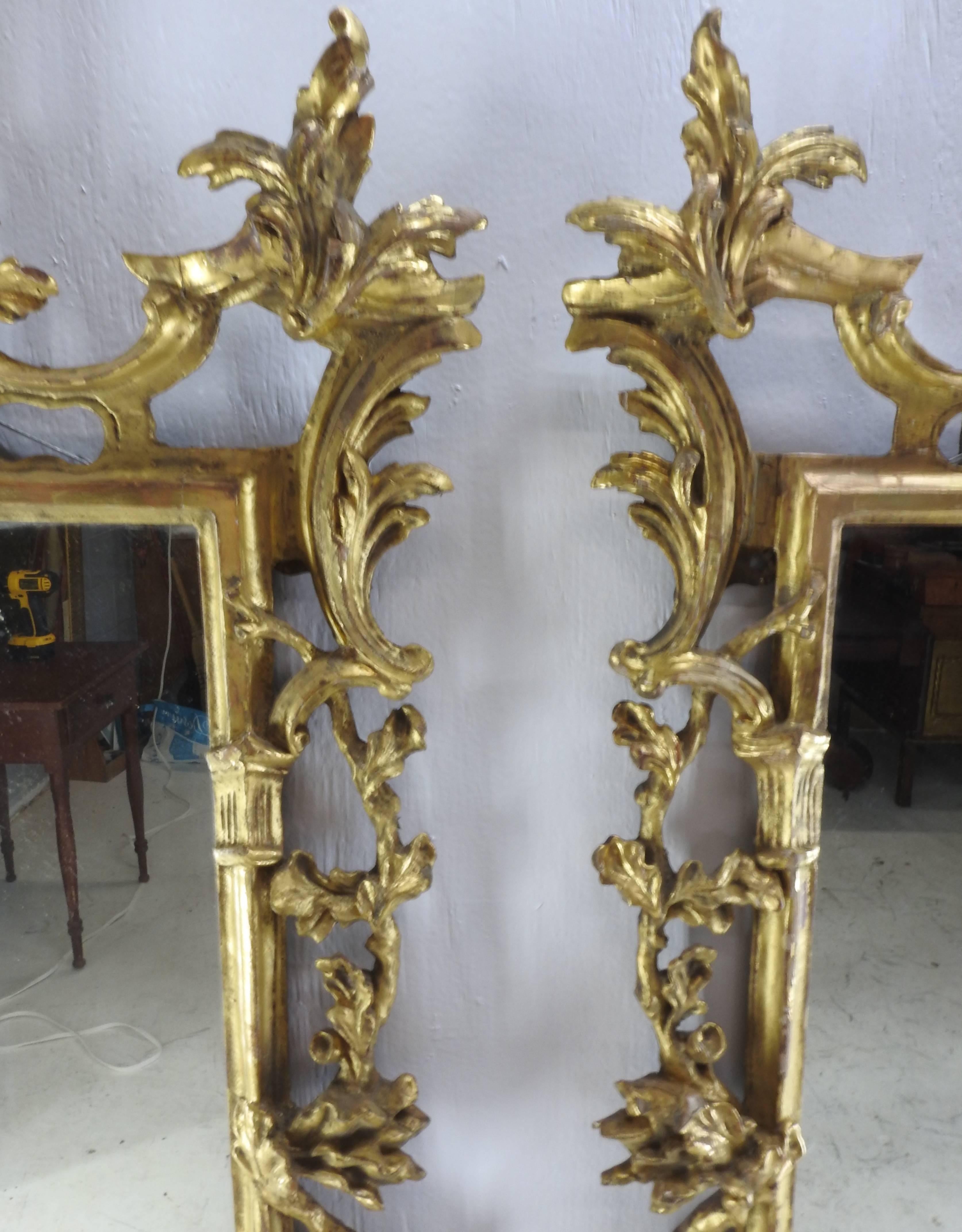 Great Britain (UK) Pair of George III Bright Gilt Mirrors For Sale