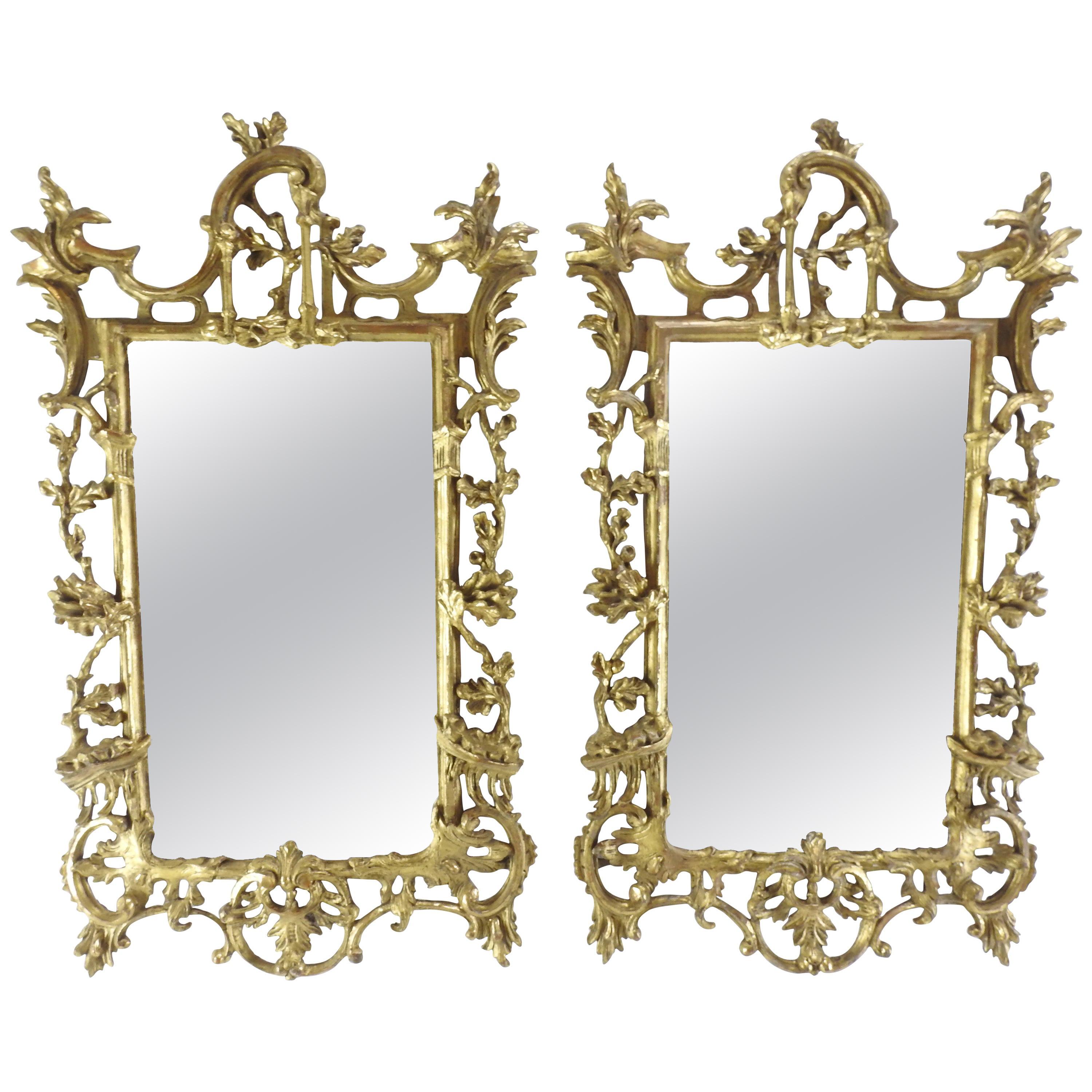 Pair of George III Bright Gilt Mirrors For Sale