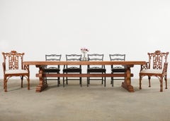 Coppia di poltrone a pagoda laccate stile Chippendale cinese di Giorgio III