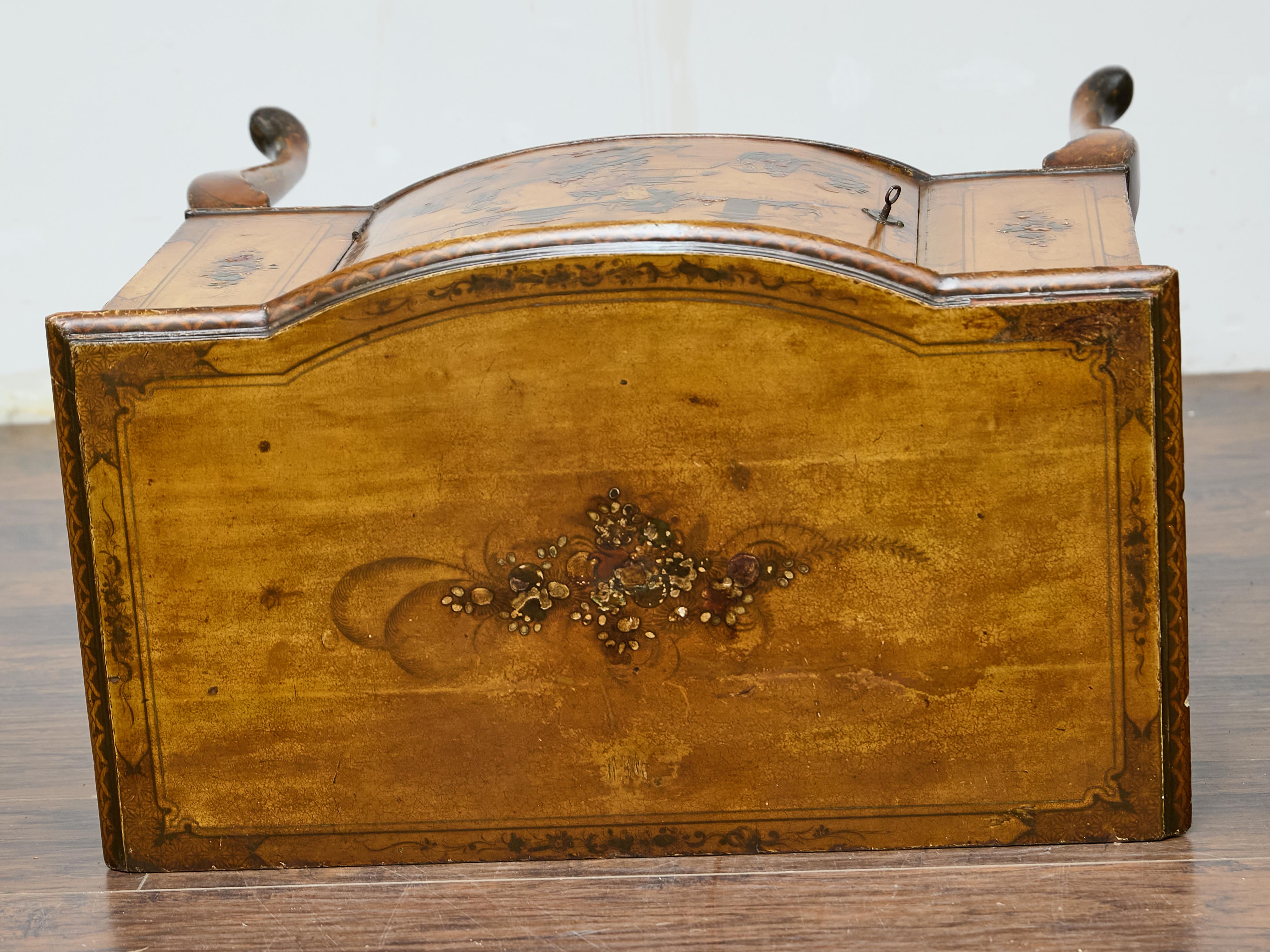 Paar Chinoiserie-Kommoden aus der Zeit von George III mit handgemalten Szenen im Angebot 11