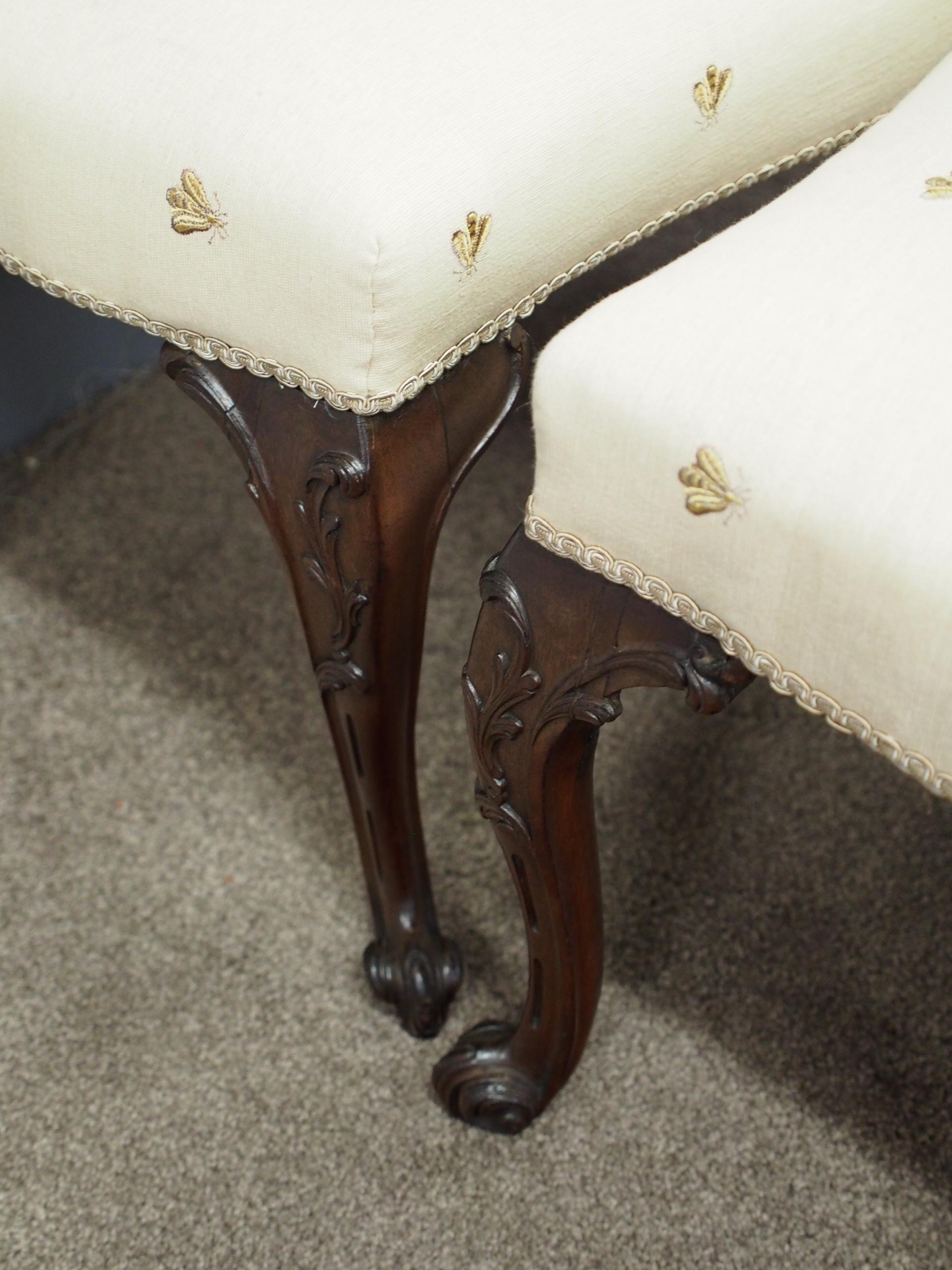 Pair of George III Chippendale Style Stools 1