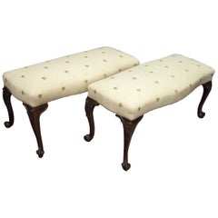 Pair of George III Chippendale Style Stools