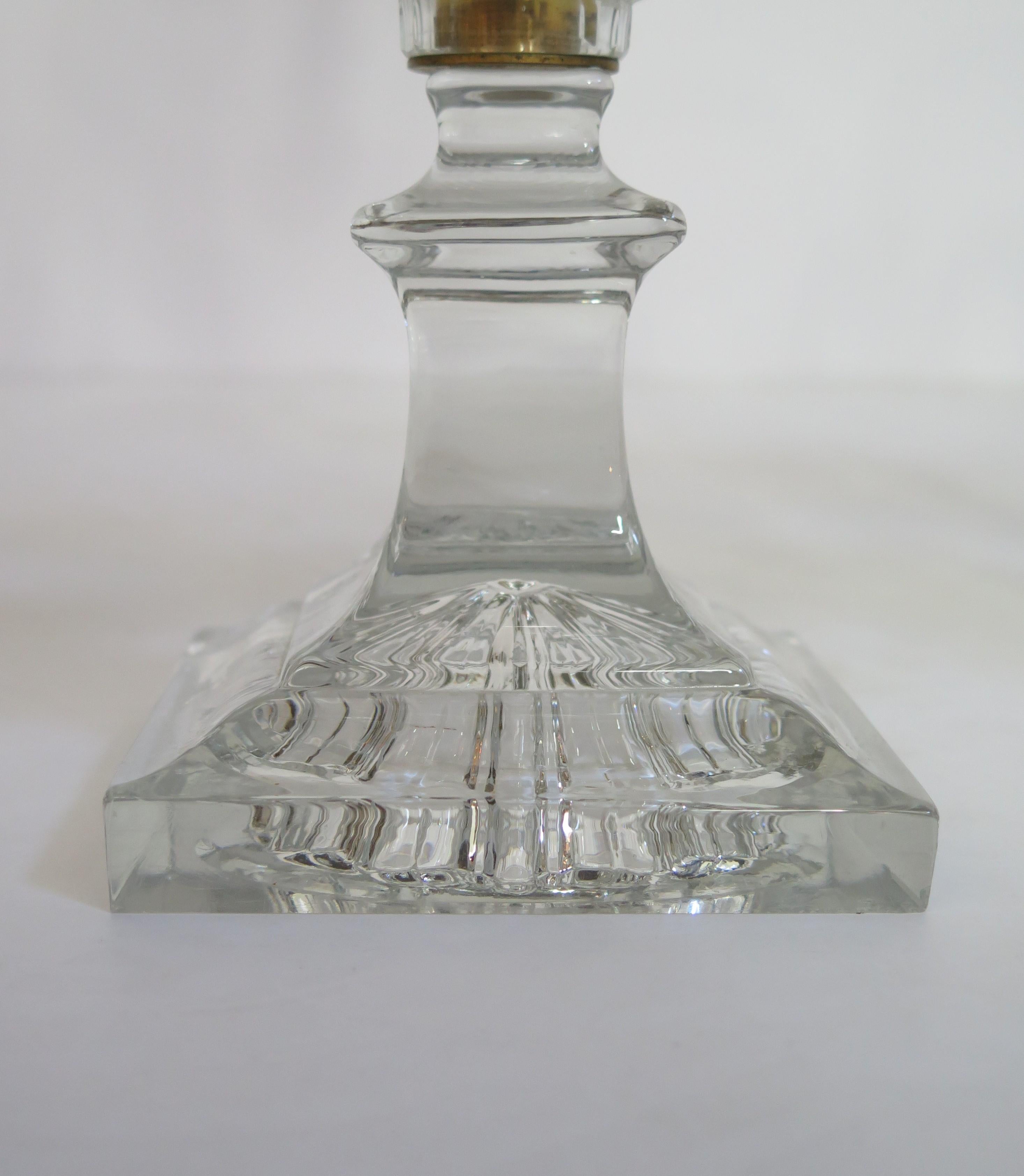 Pair of George III Crystal Two-Light Candelabra 4