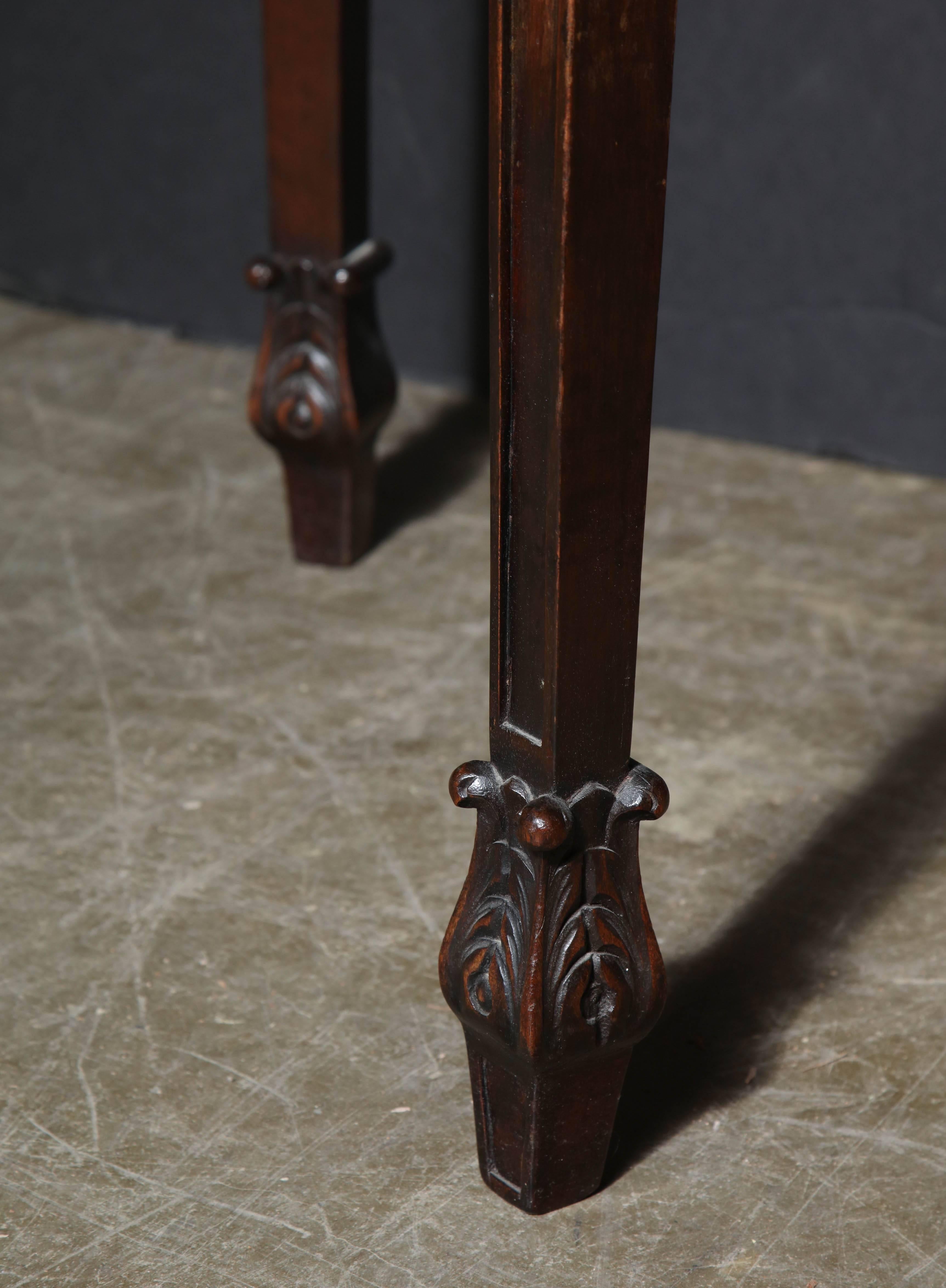 Pair of George III Demilune Console Tables In Good Condition In Westwood, NJ