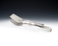 Pair of George III Double Bladed Servers Made in Dublin, 1805