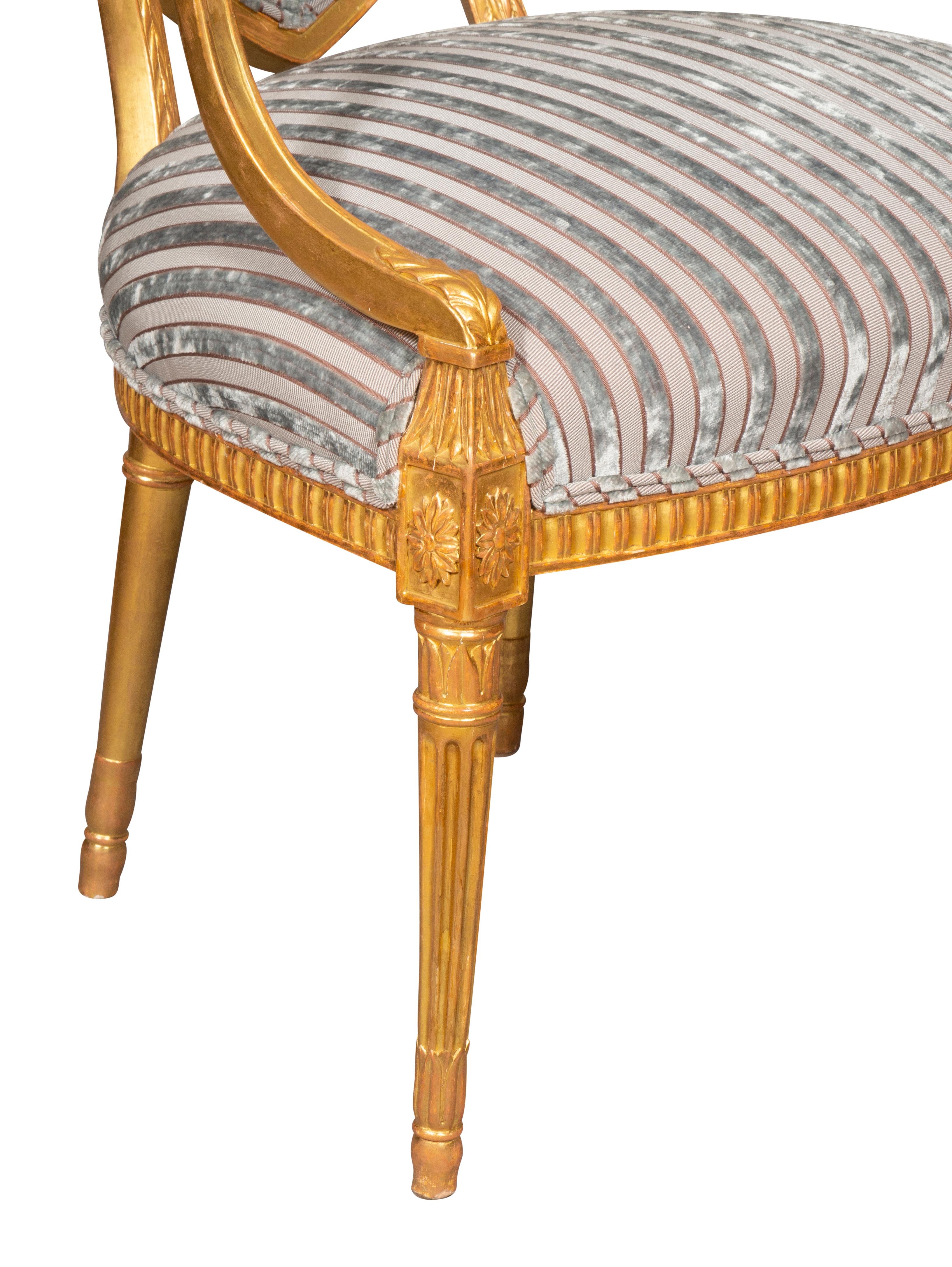 Pair of George III Giltwood Armchairs For Sale 9