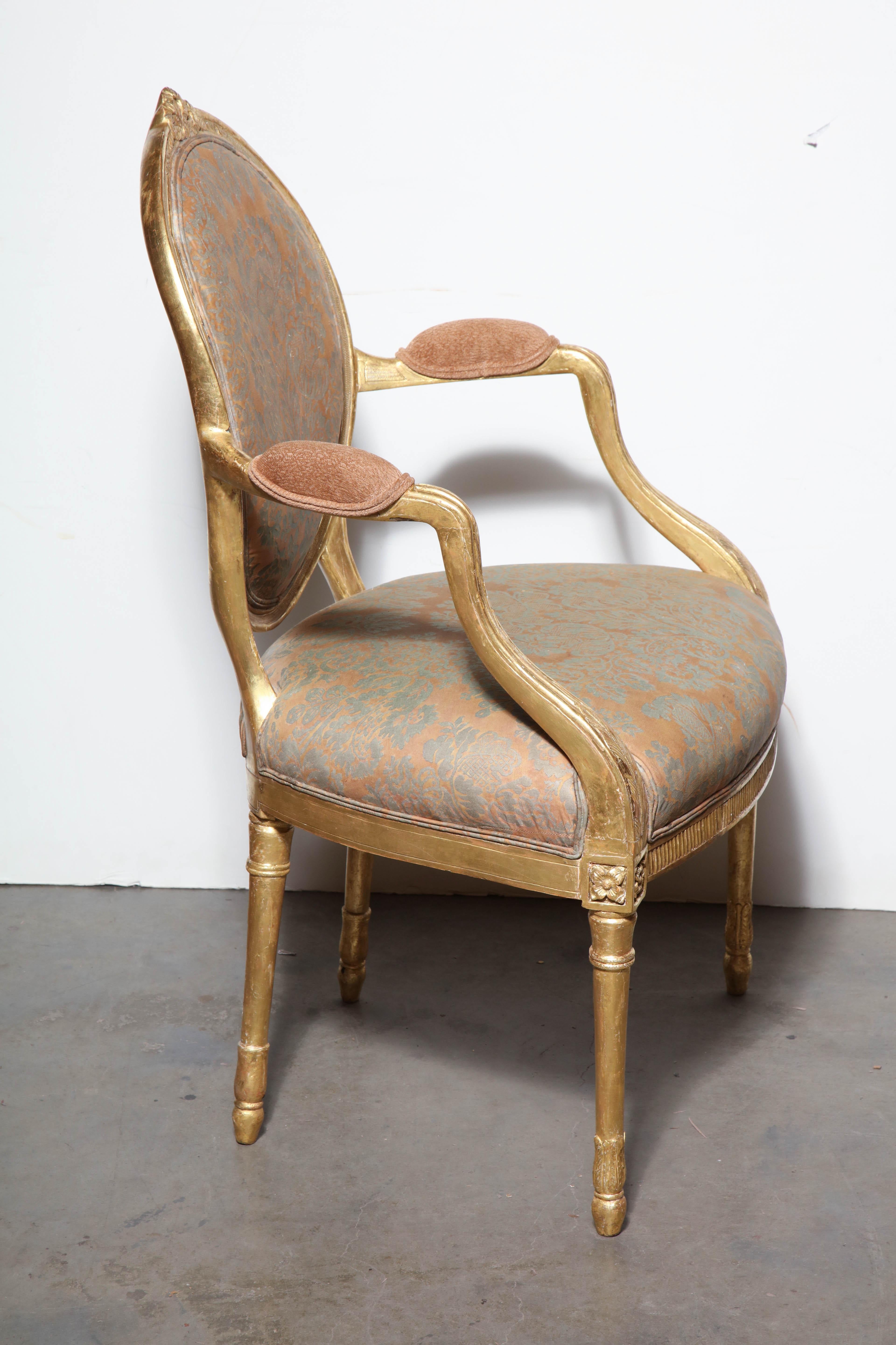 Late 18th Century Pair of George III Giltwood Armchairs