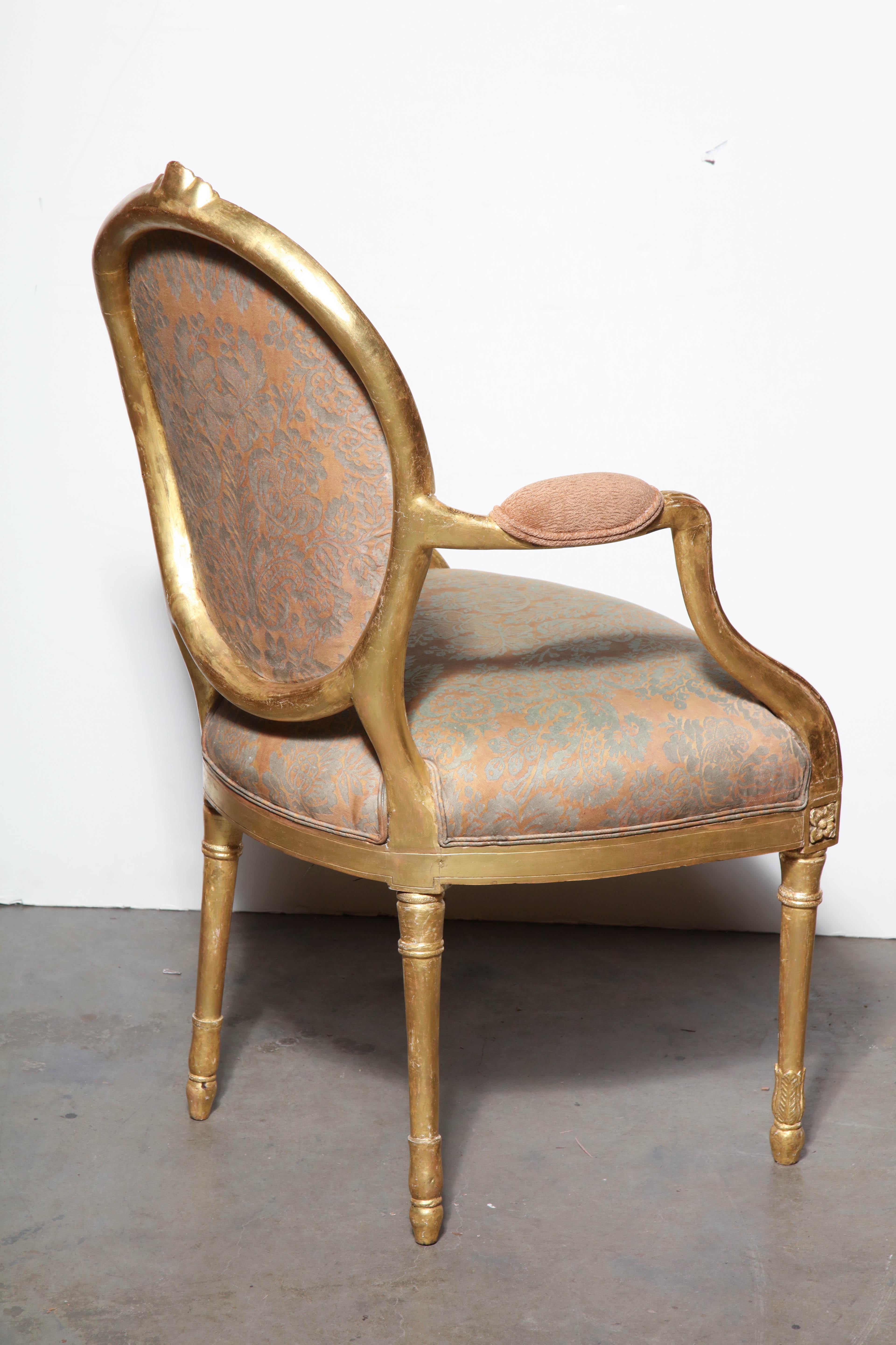 Wood Pair of George III Giltwood Armchairs