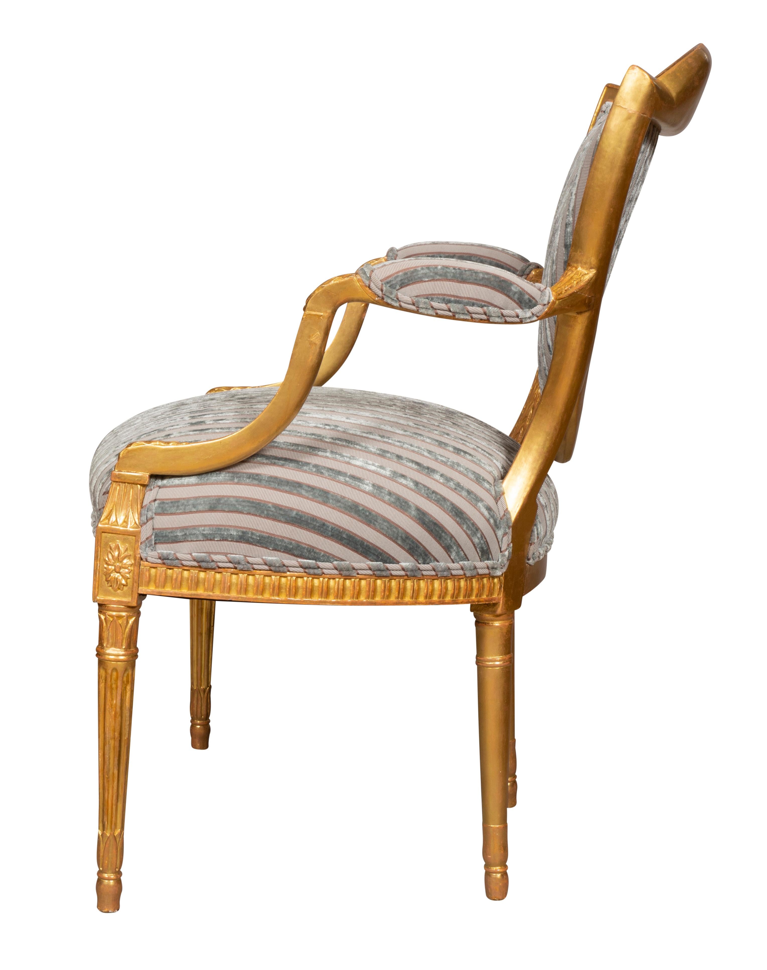 Pair of George III Giltwood Armchairs For Sale 2