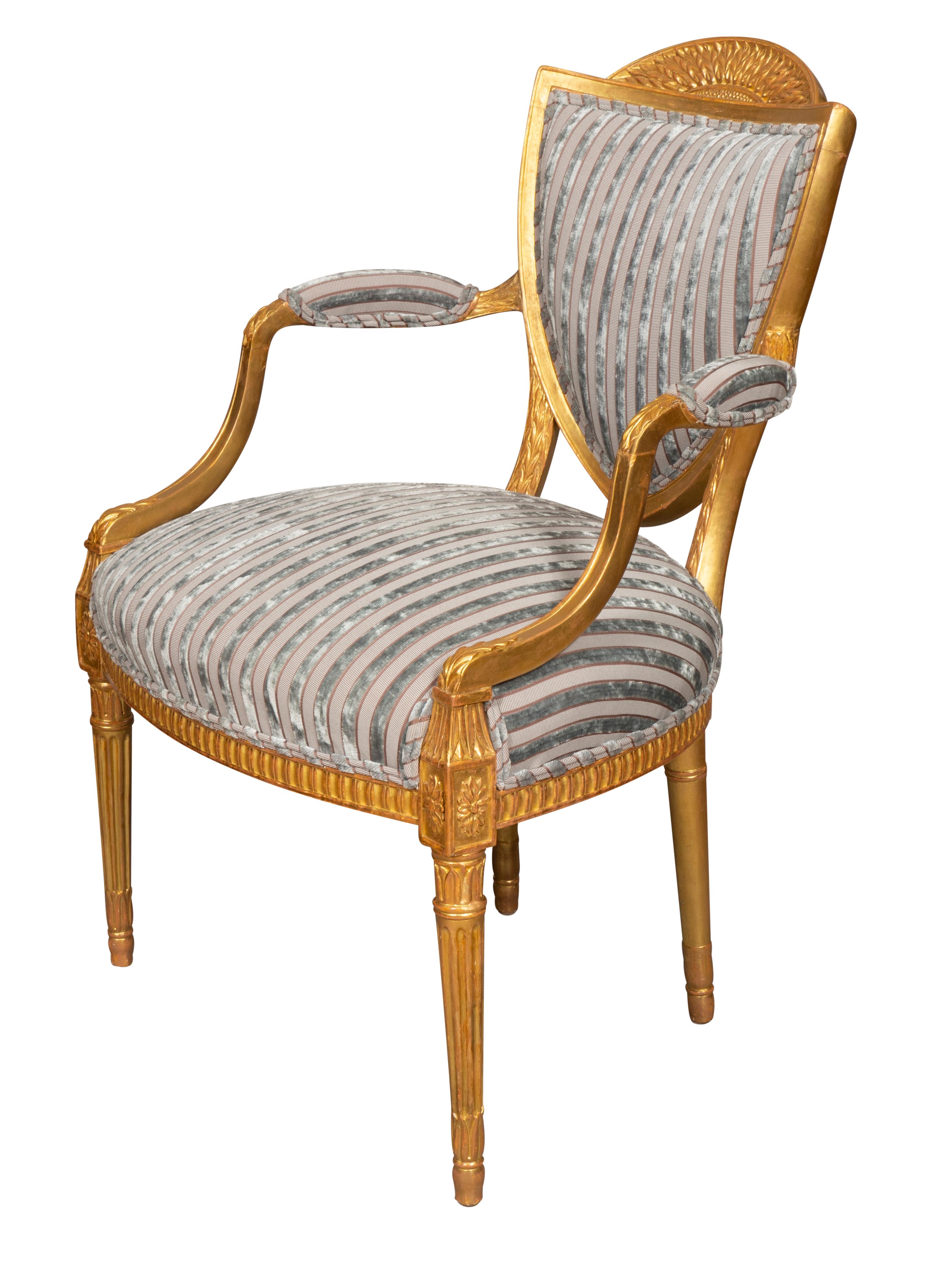 Pair of George III Giltwood Armchairs For Sale 3