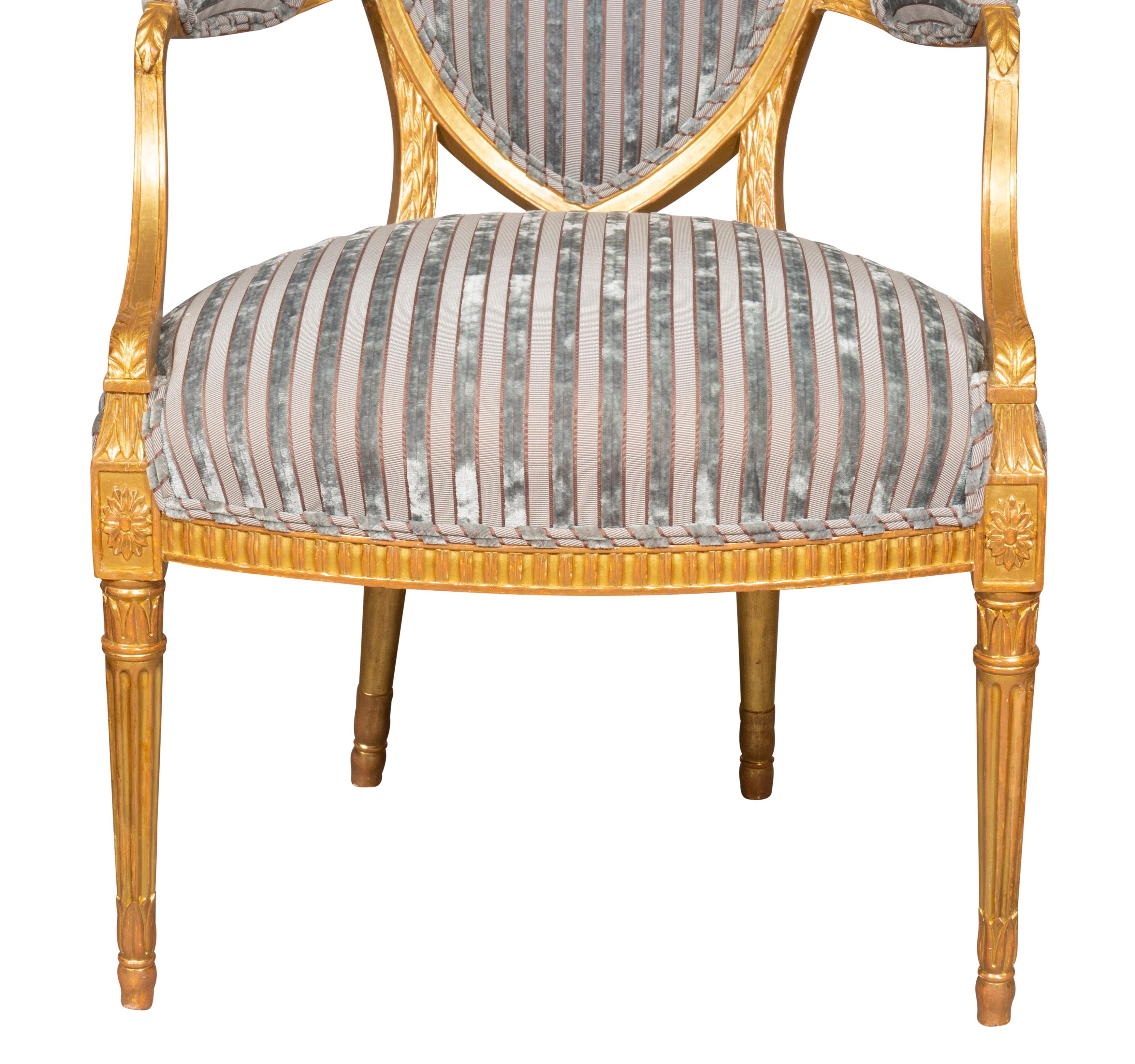 Pair of George III Giltwood Armchairs For Sale 4