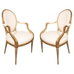 Pair Of George III Giltwood Armchairs