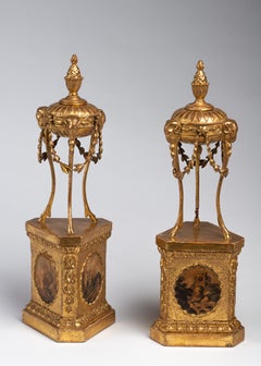 Pair of George III Giltwood Atheniennes 'Urns'