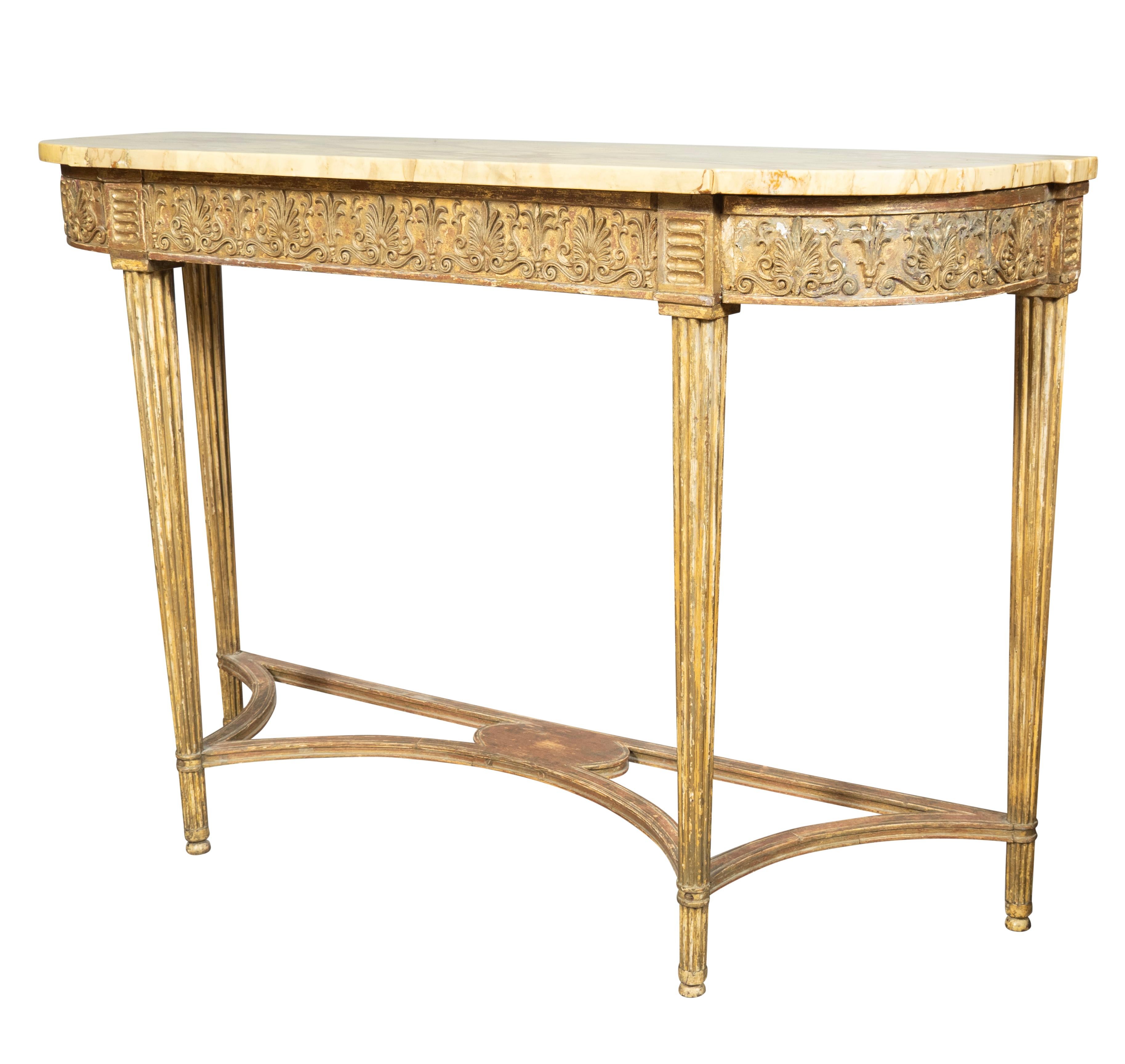 Pair Of George III Giltwood Console Tables For Sale 1
