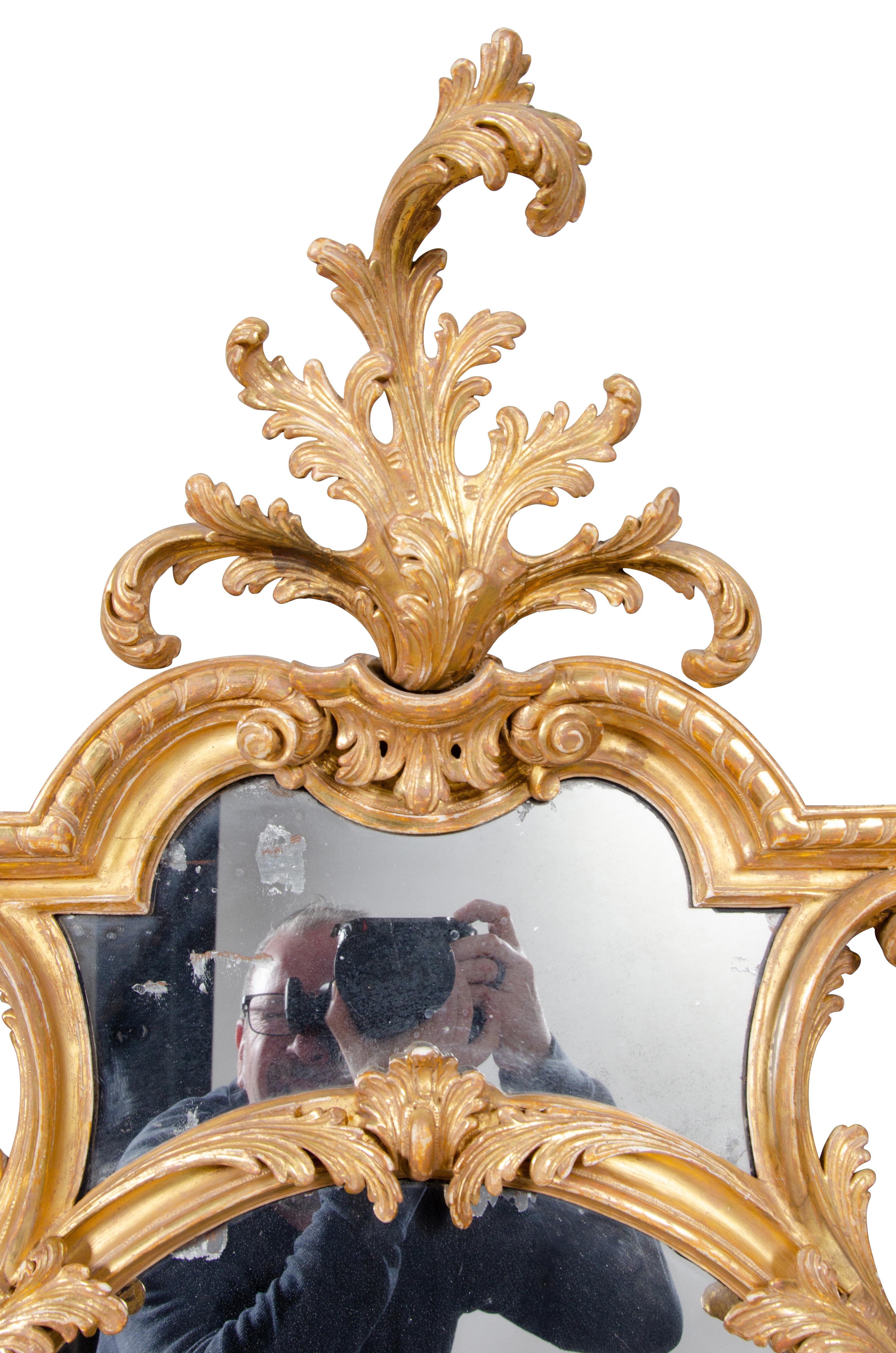 Pair of George III Giltwood Girandole Mirrors 9