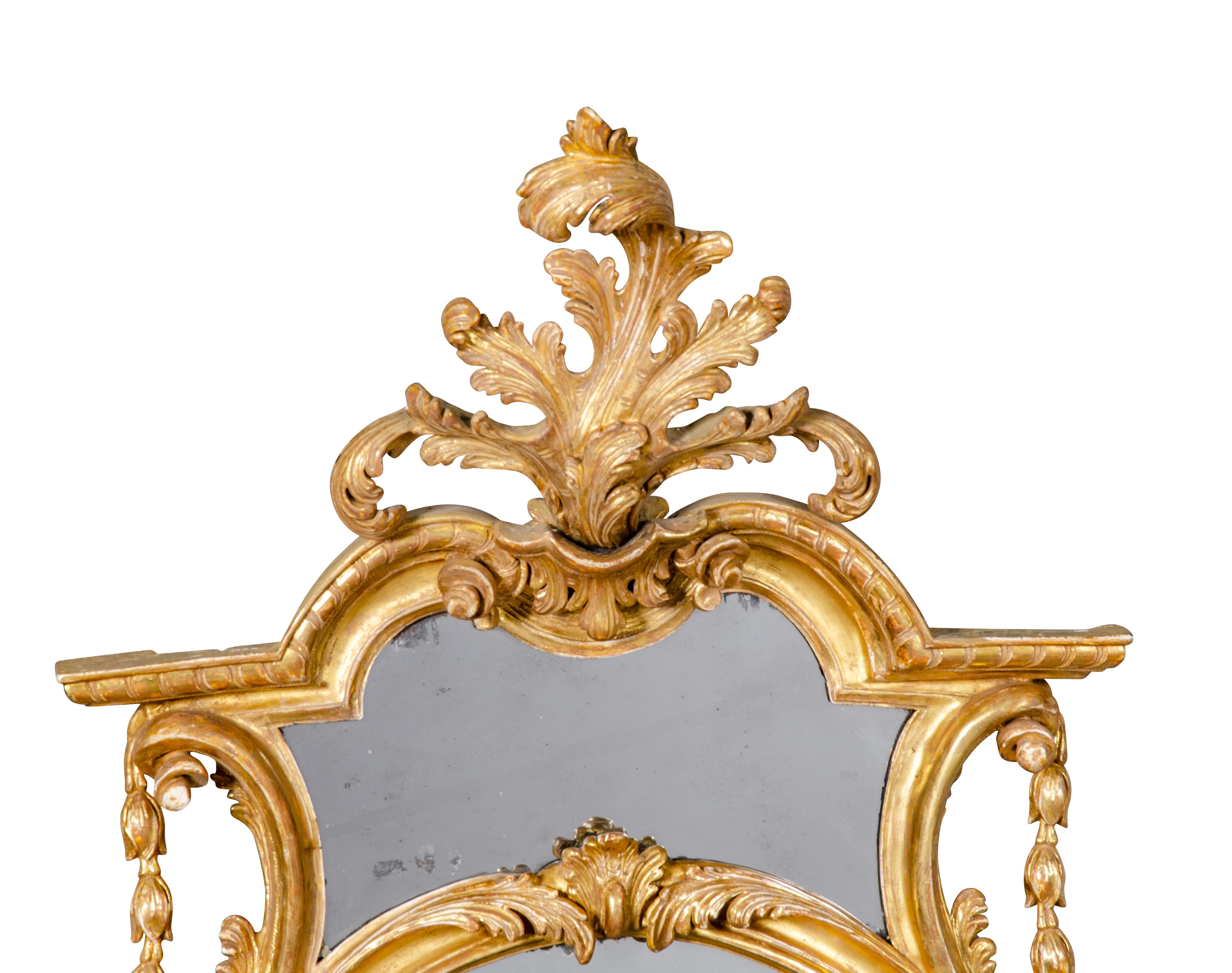 English Pair of George III Giltwood Girandole Mirrors