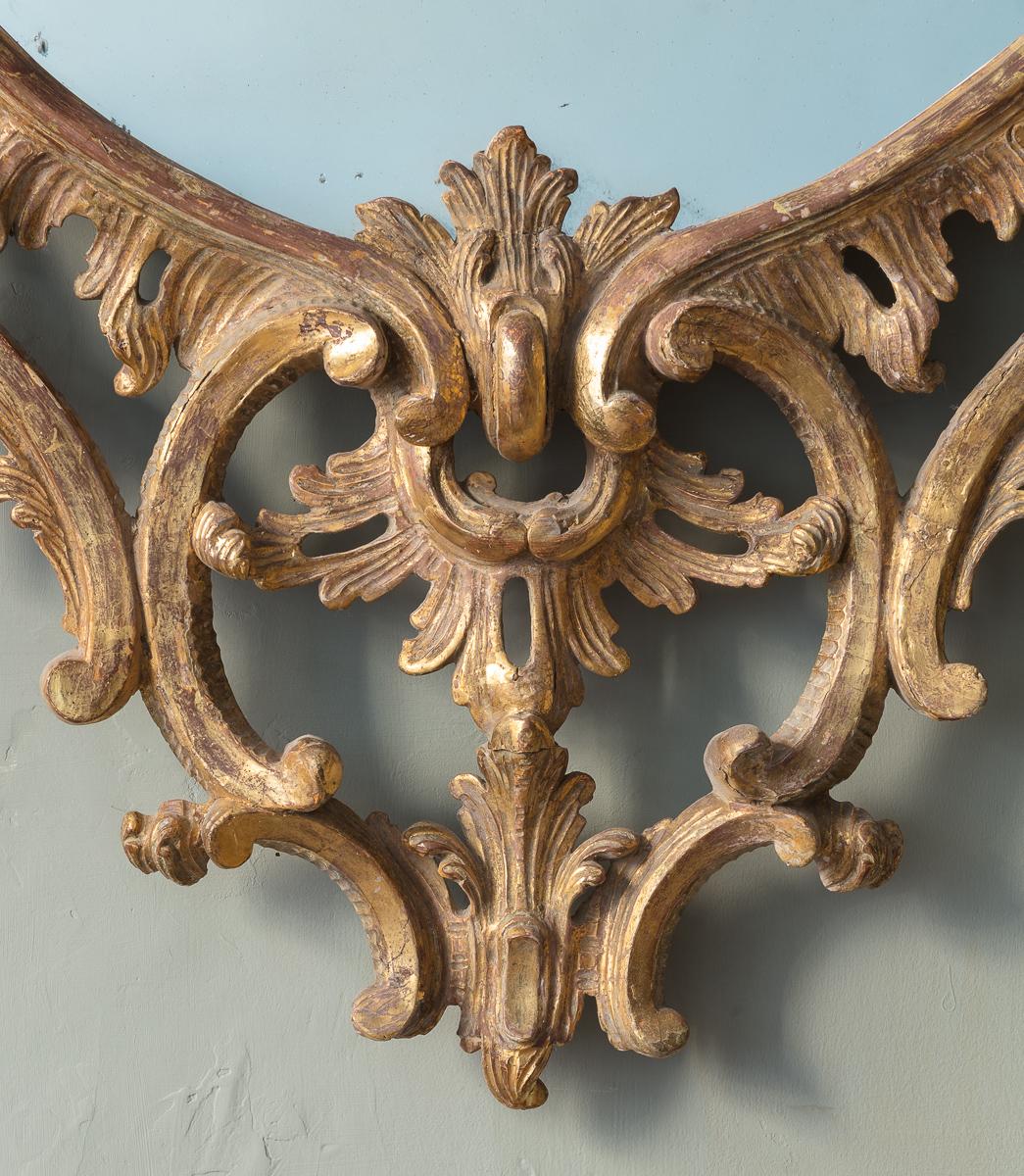 Carved Pair of George III Giltwood Wall Mirrors, c.1780 For Sale