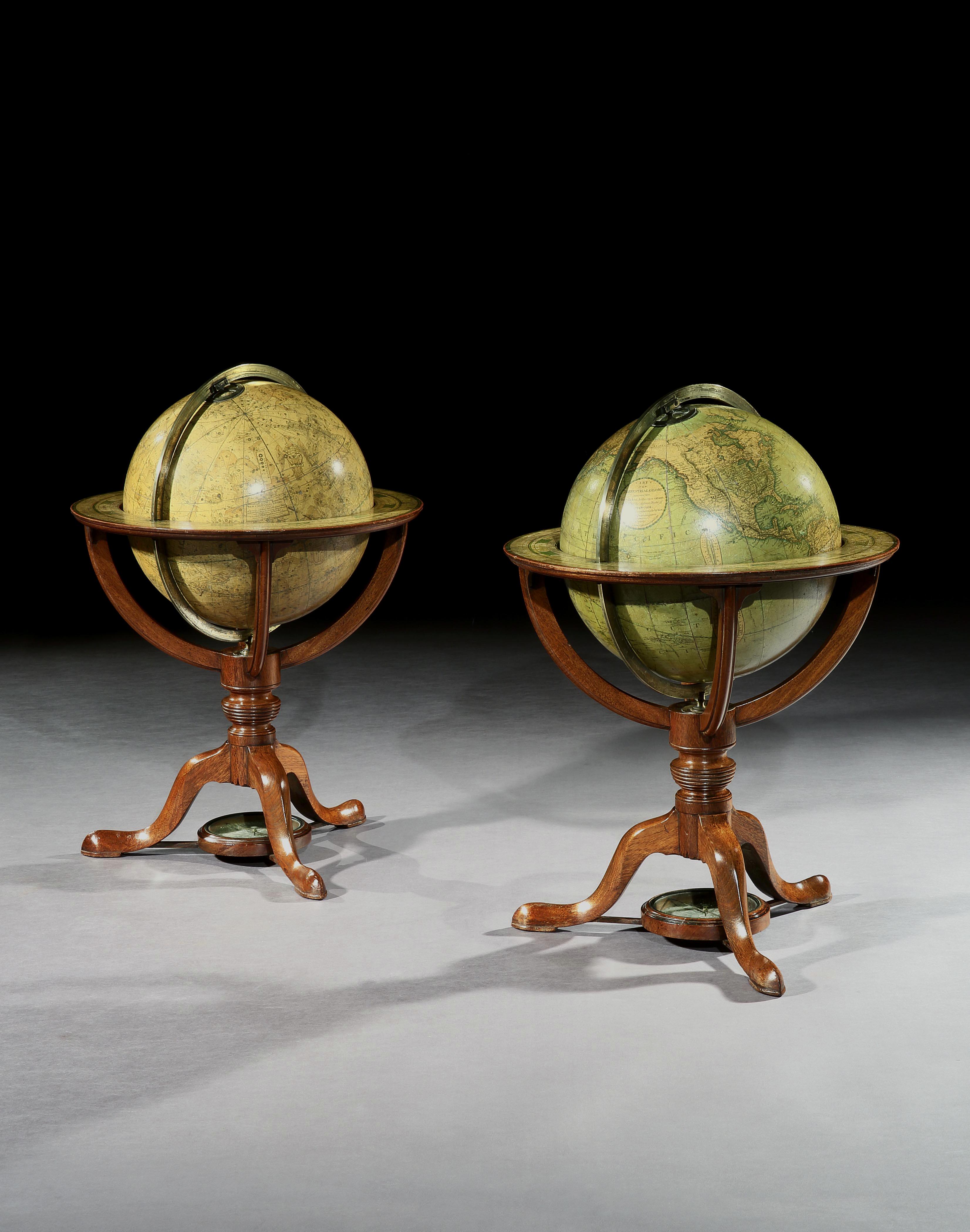 English Pair of George III Globes, by J. & W. Cary For Sale