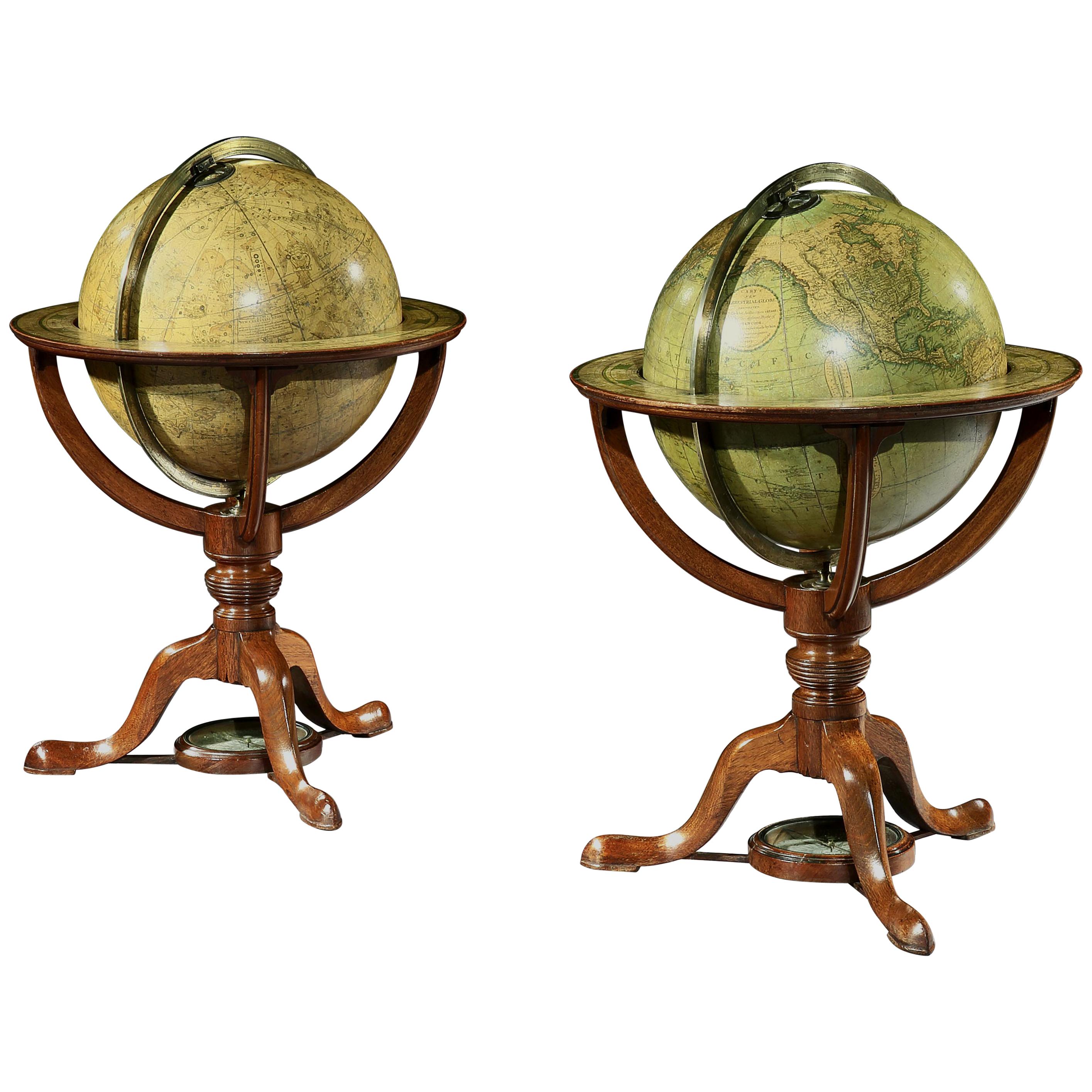 Pair of George III Globes, by J. & W. Cary For Sale