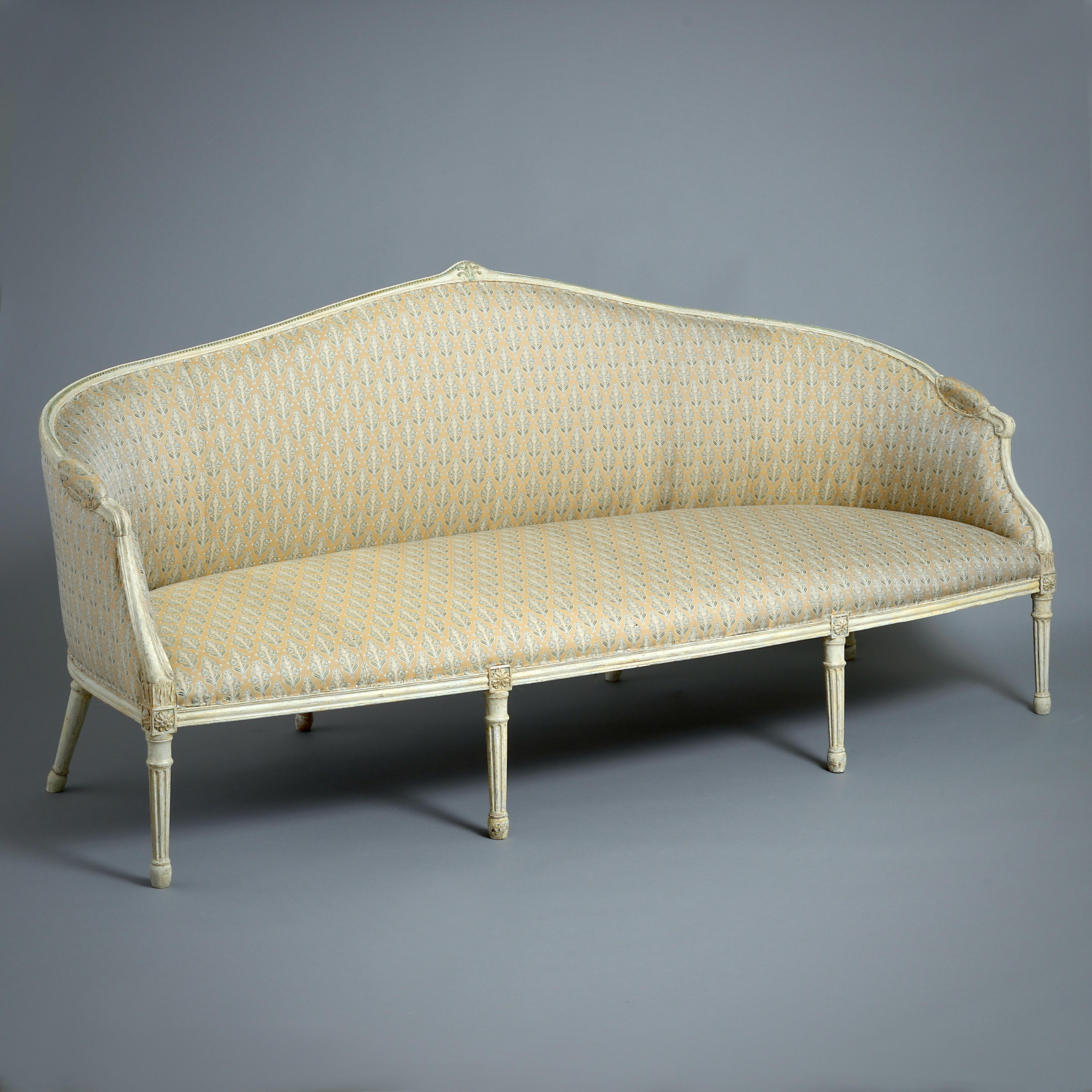 XVIIIe siècle et antérieur Paire de canapés George III peints en vert et blanc attribué à John linnell en vente