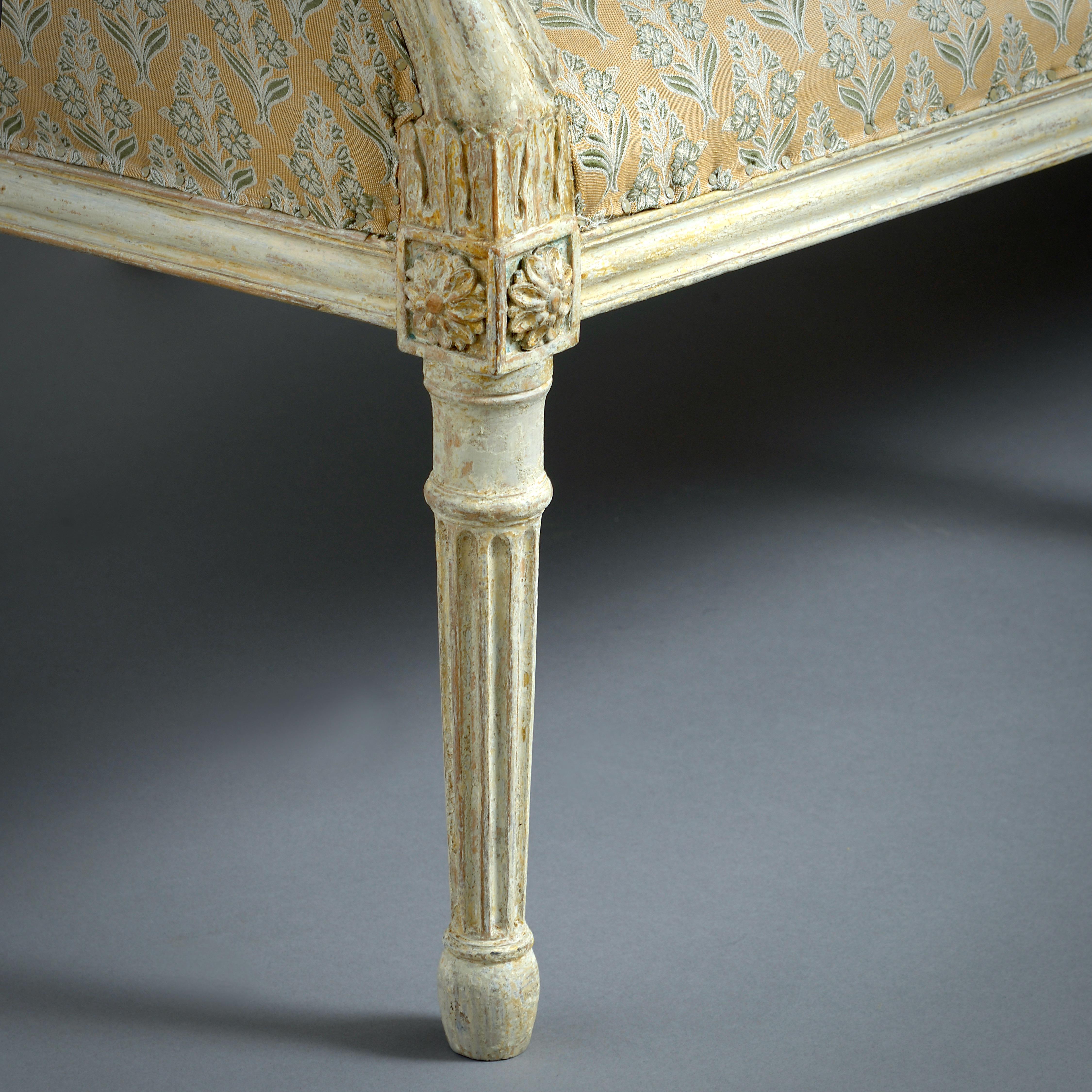 Paire de canapés George III peints en vert et blanc attribué à John linnell en vente 4