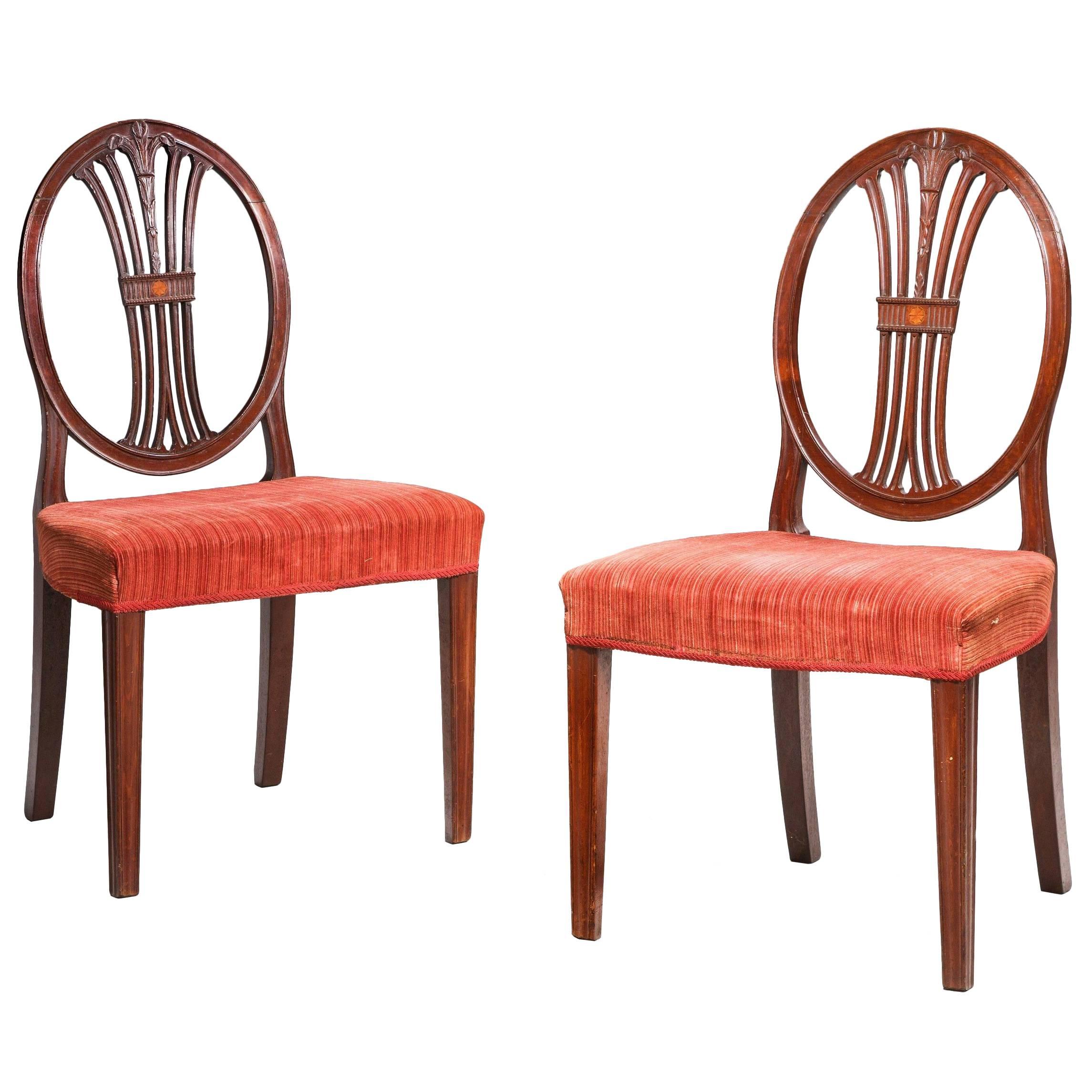 Pair of George III Hepplewhite Chairs