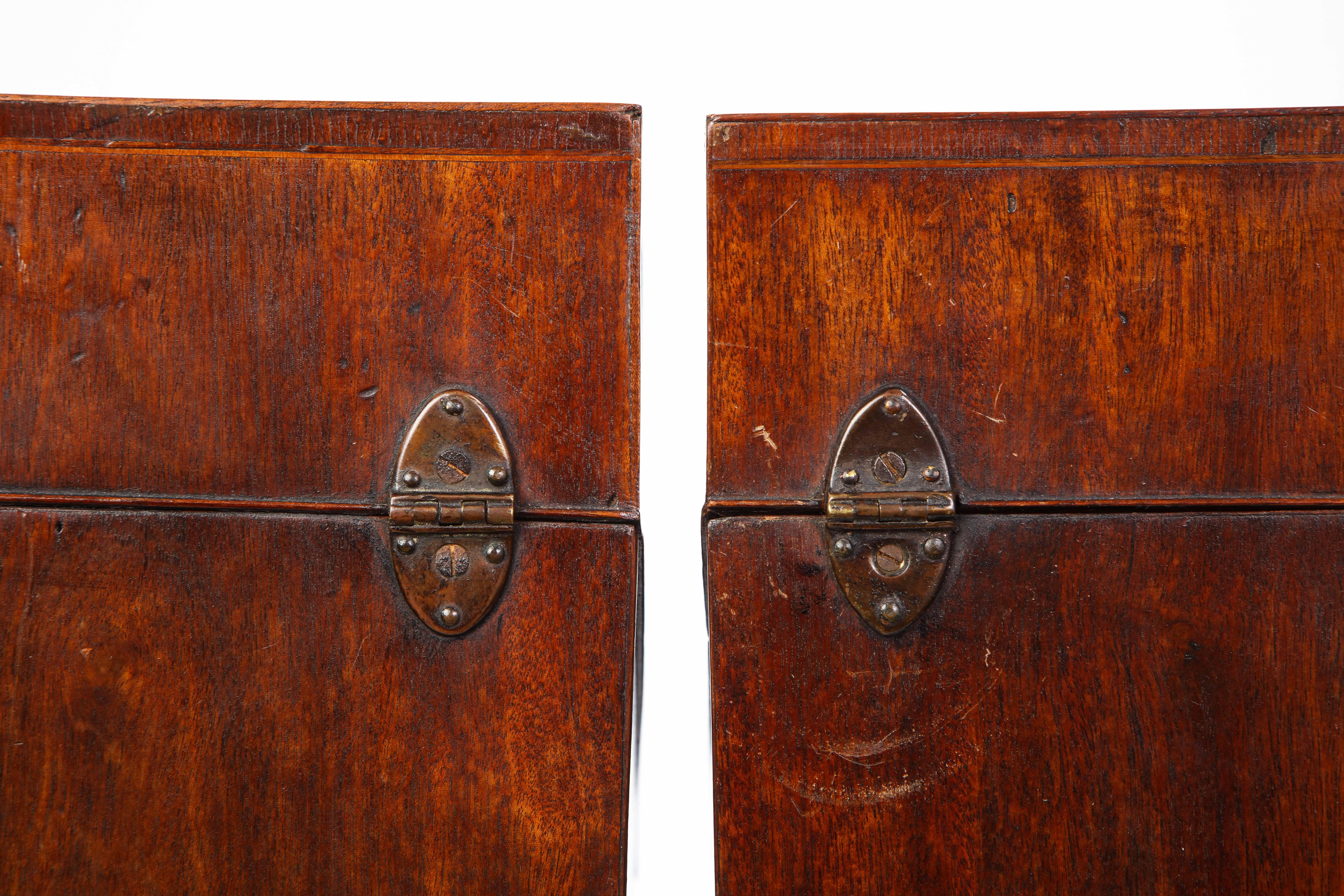 Pair of George III Inlaid Mahogany Cutlery Boxes, Late 18th Century 9
