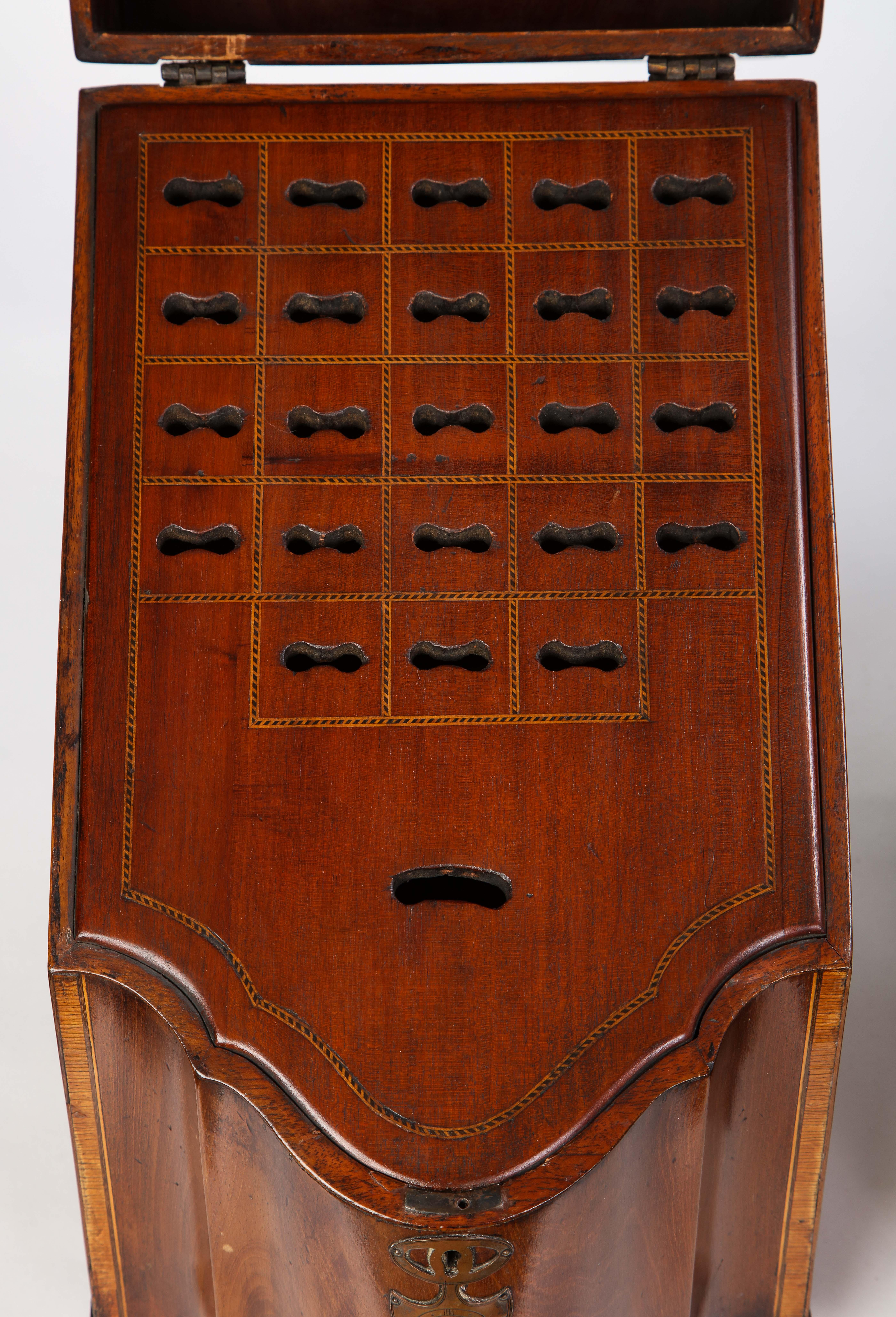 Pair of George III Inlaid Mahogany Cutlery Boxes, Late 18th Century 5