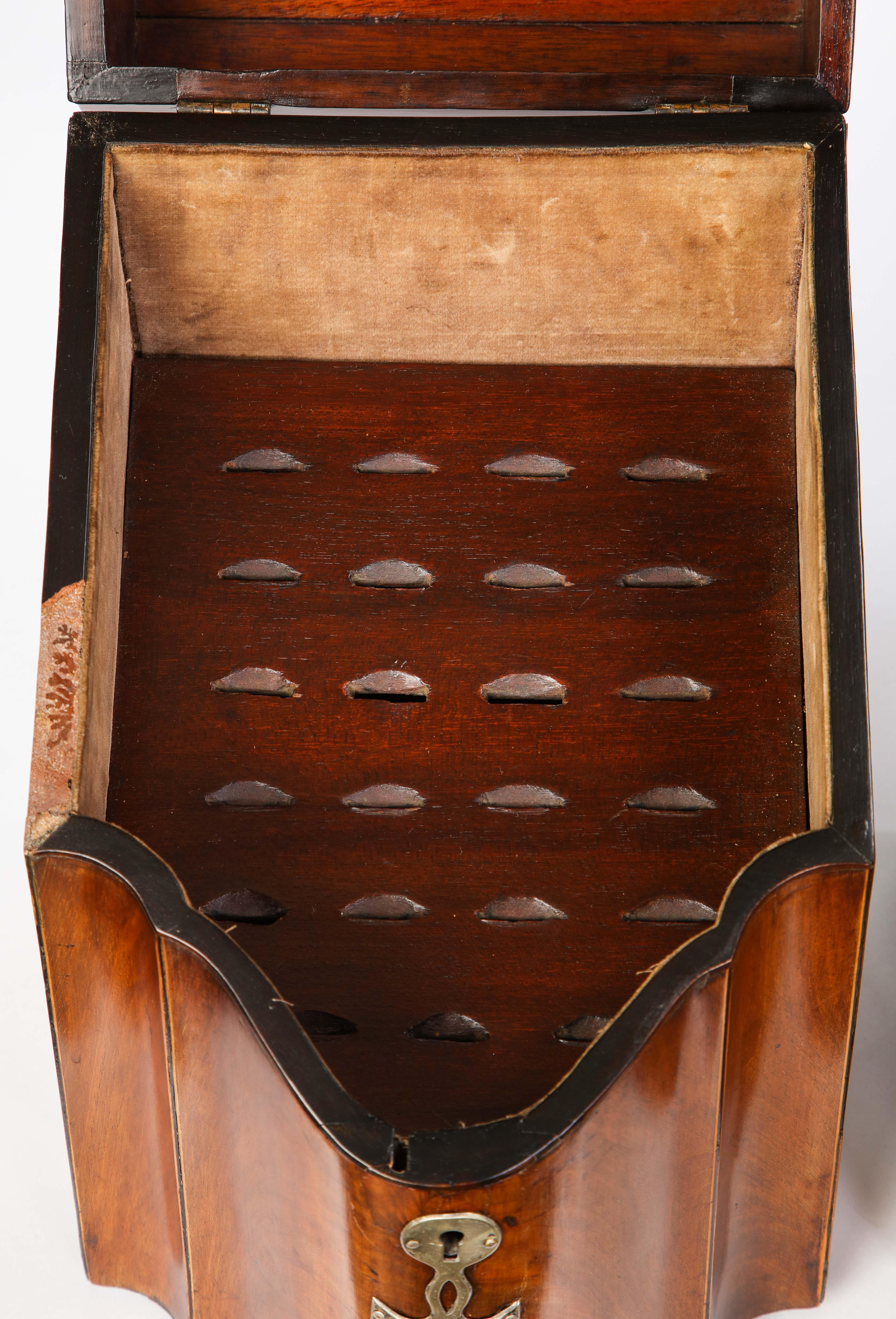 Pair of George III Inlaid Satinwood Cutlery Boxes, Late 18th Century 11