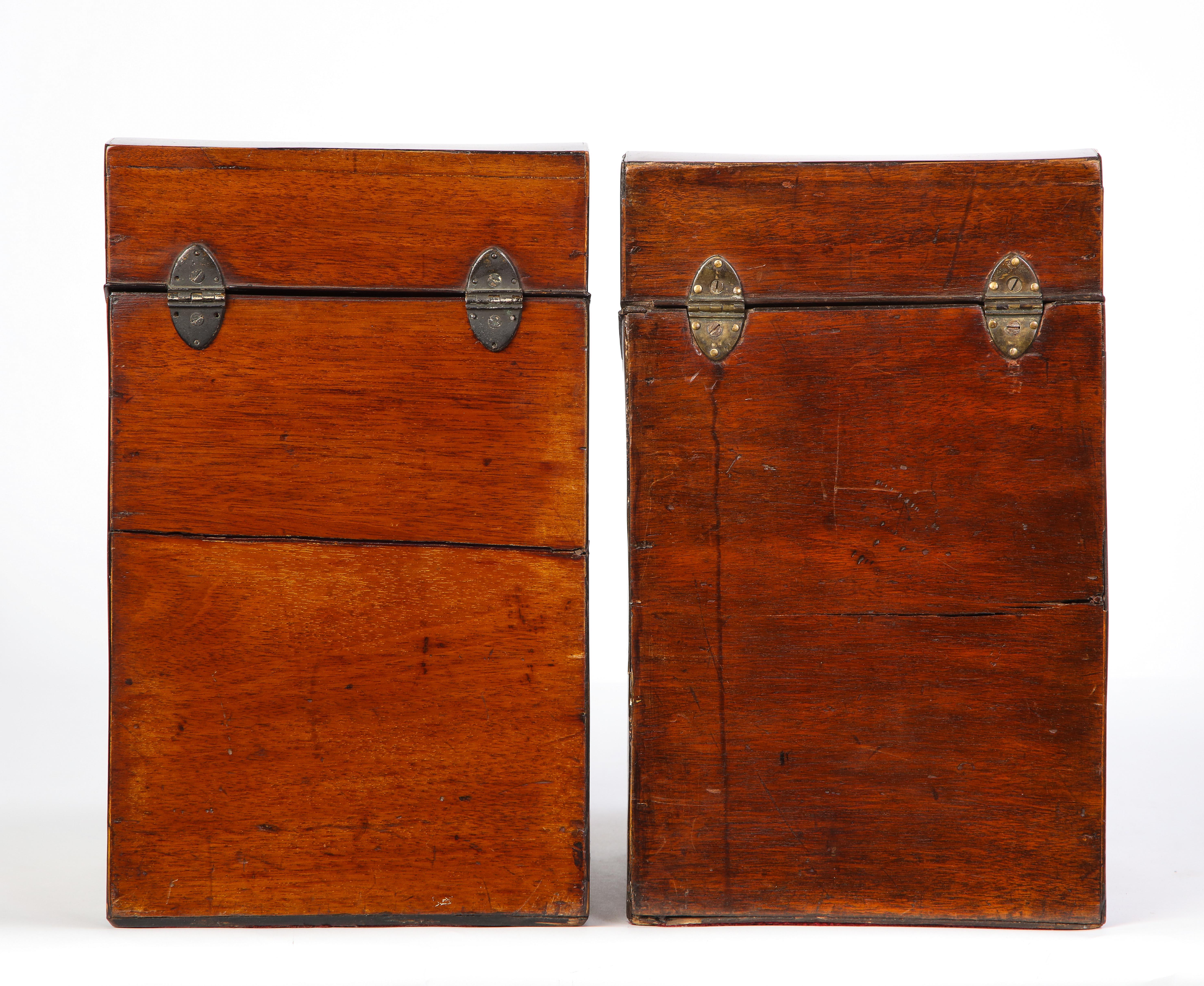 Pair of George III Inlaid Satinwood Cutlery Boxes, Late 18th Century 5