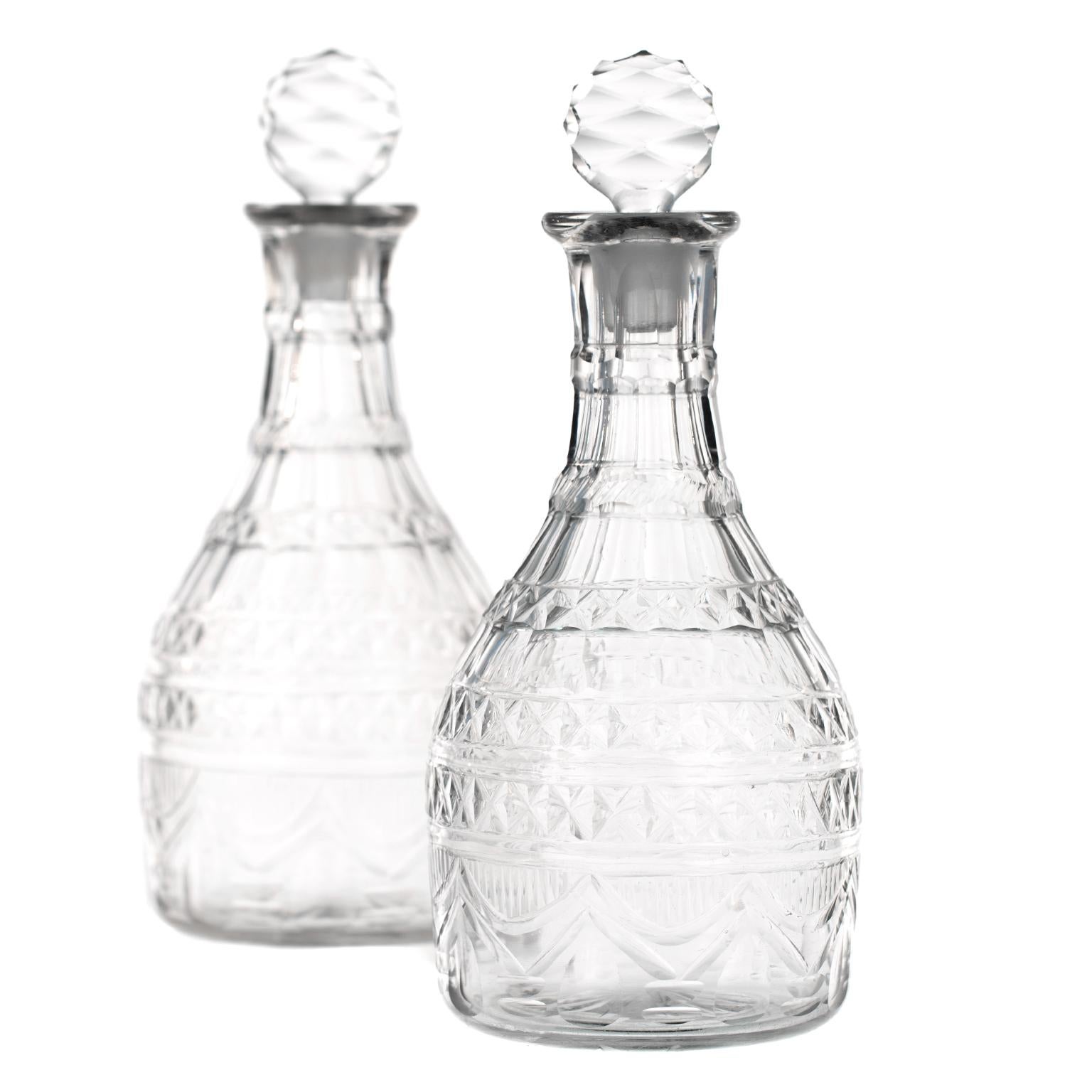 Pair of George III Irish Cut Crystal Decanters 4