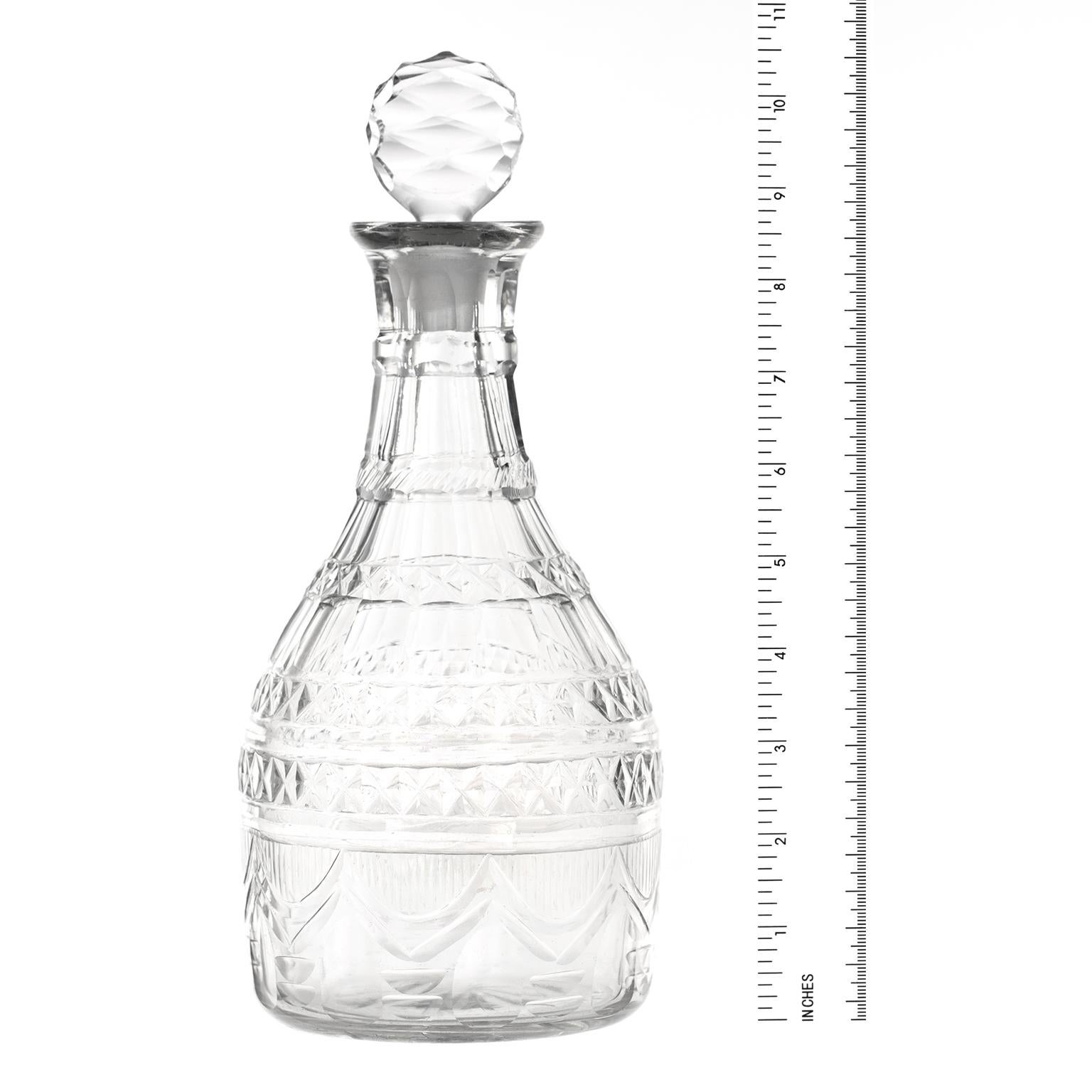 Late 18th Century Pair of George III Irish Cut Crystal Decanters