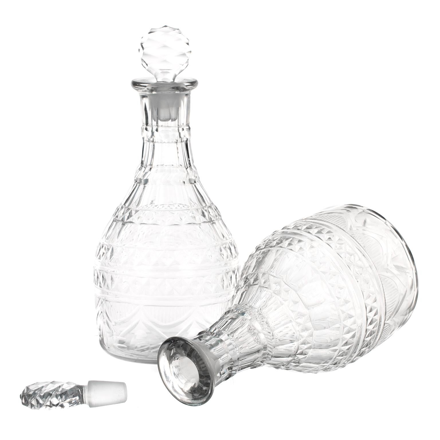Pair of George III Irish Cut Crystal Decanters 3