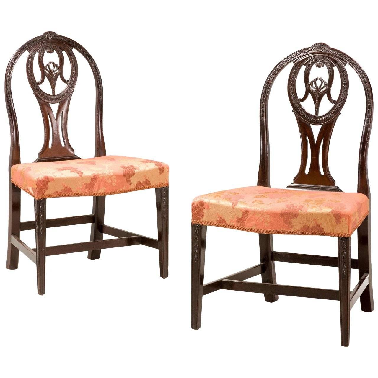 Pair of George III Irish Mahogany Chairs
