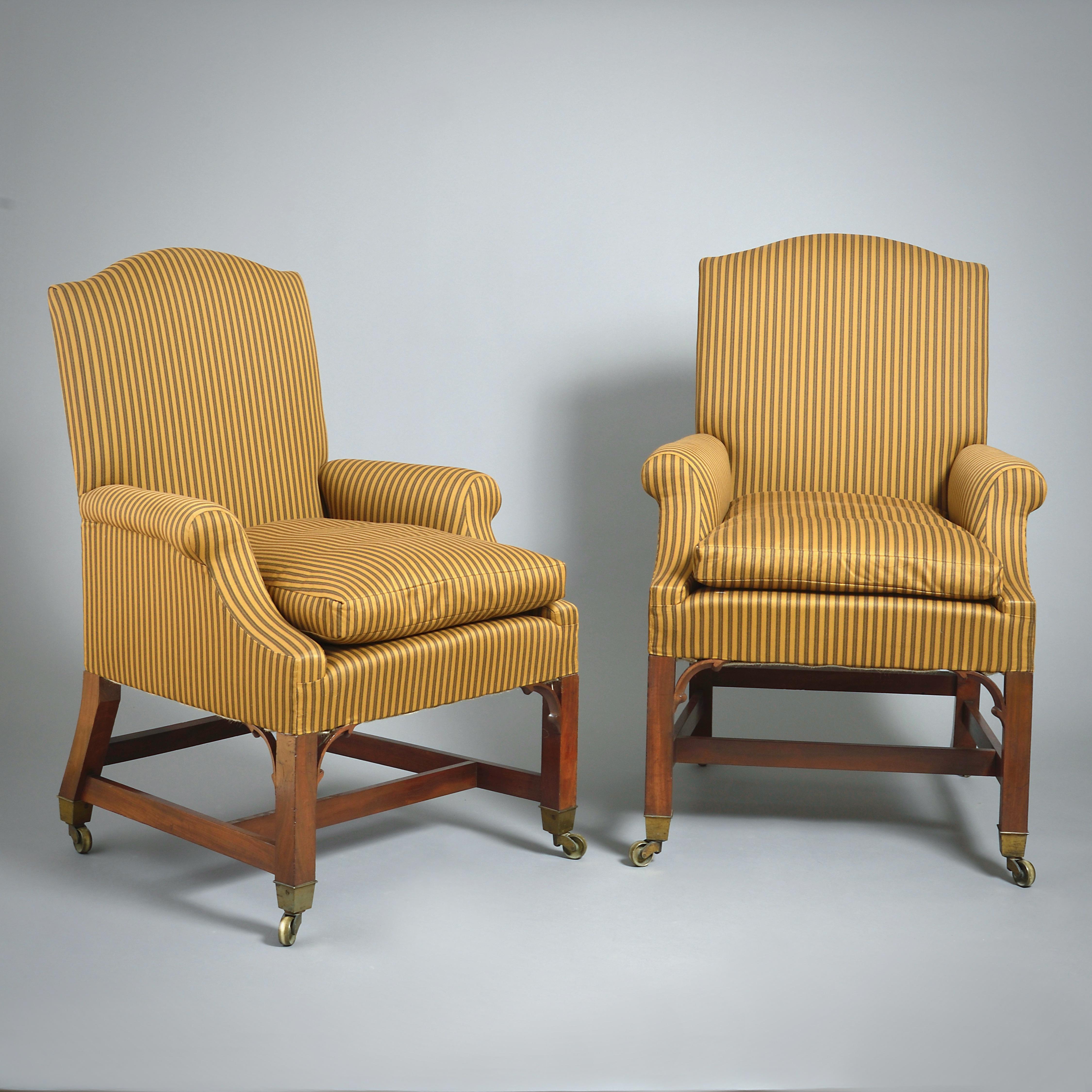 A PAIR OF GEORGE III MAHOGANY ARMCHAIRS, Circa 1775.