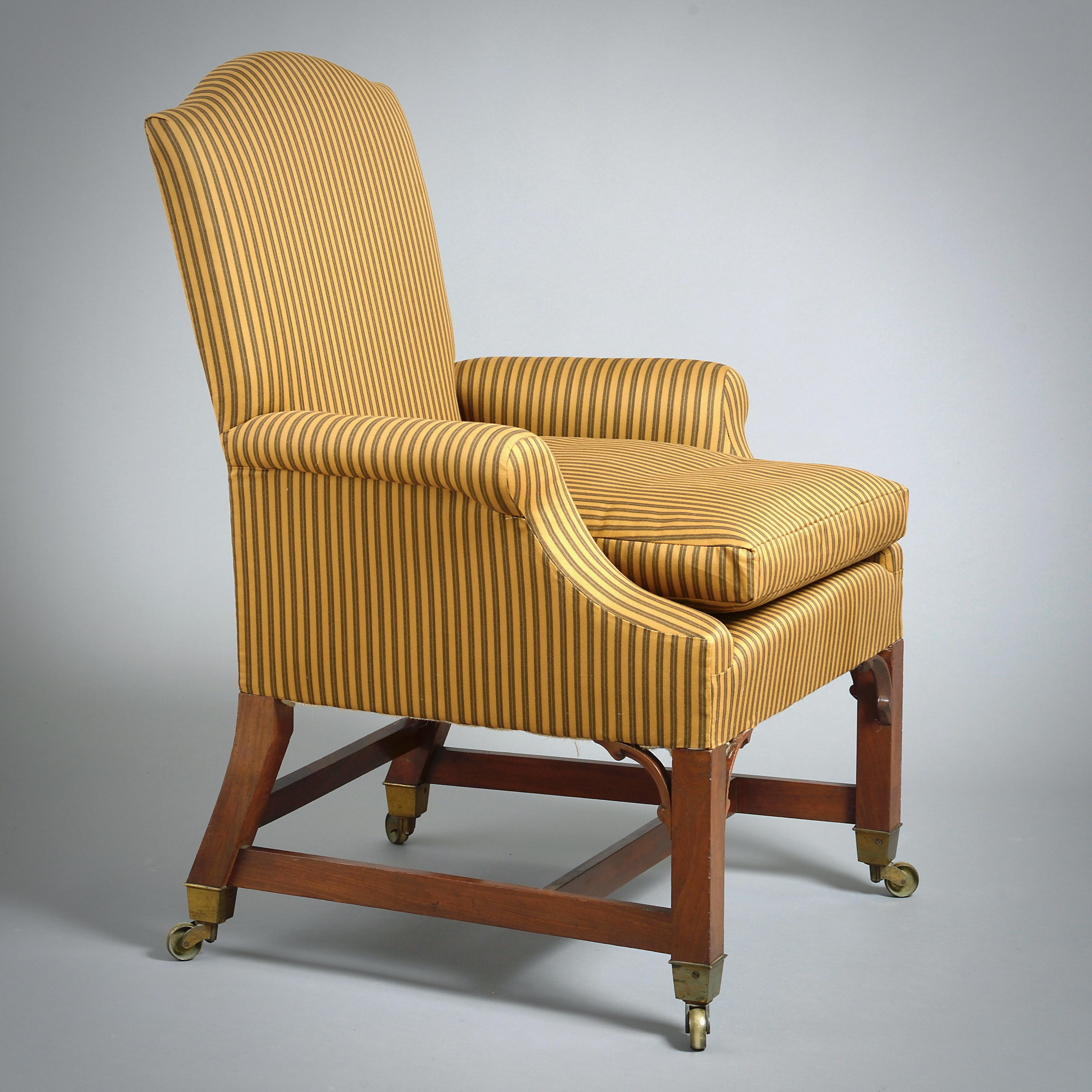18th Century and Earlier Pair of George III Mahogany Armchairs