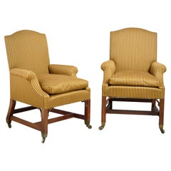 Pair of George III Mahogany Armchairs
