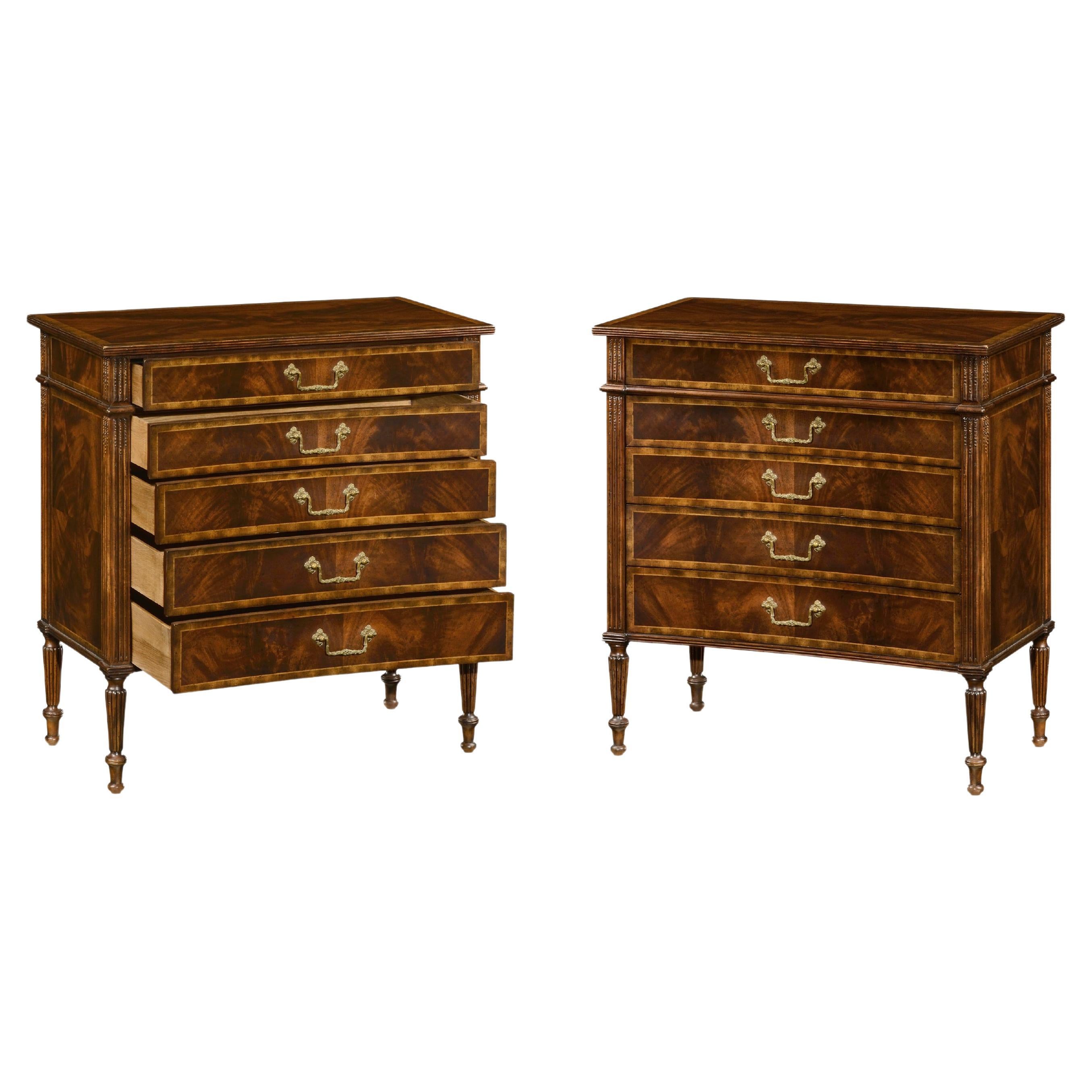 Pair of George III Mahogany Chests For Sale
