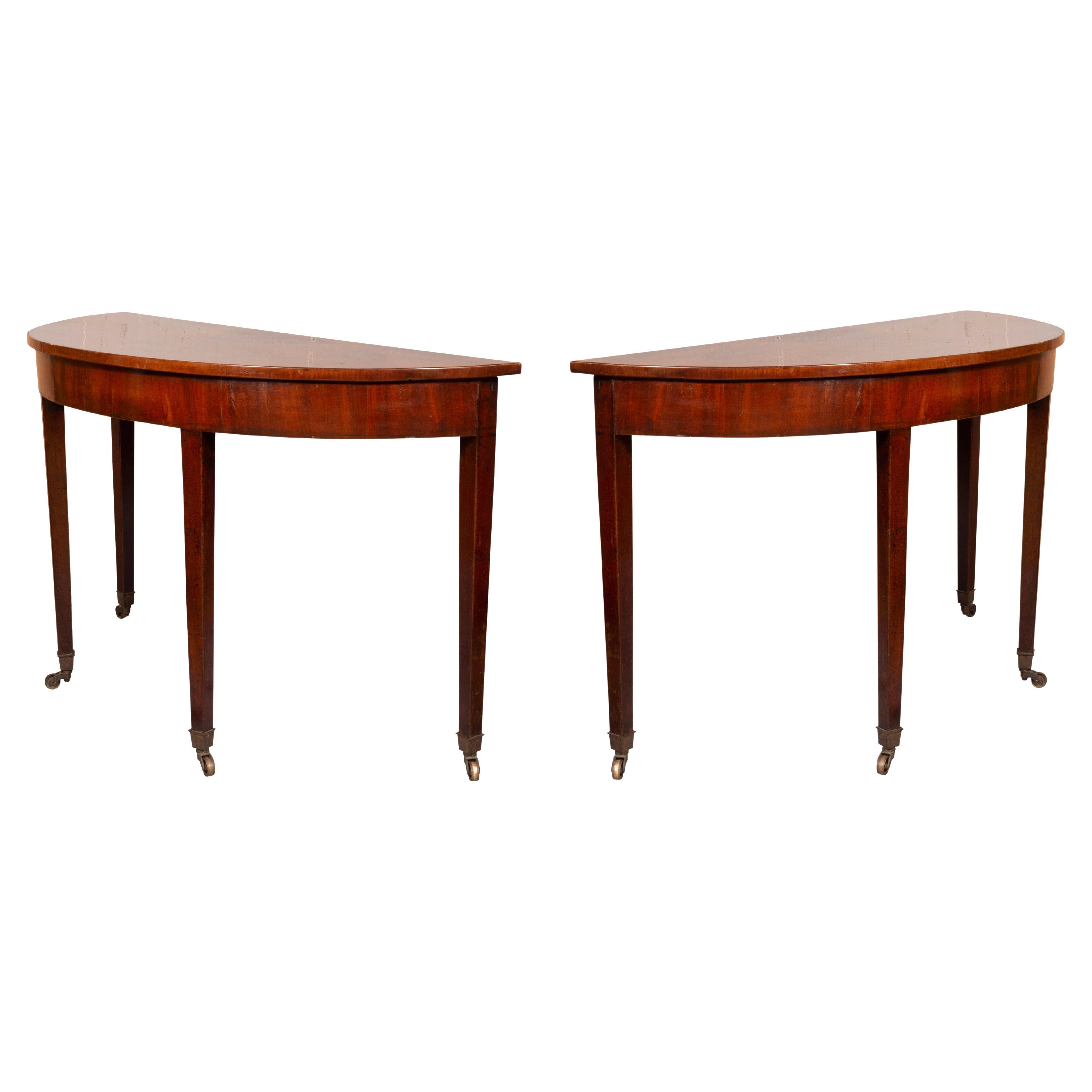 Pair of George III Style Marble-Top Console Tables at 1stDibs