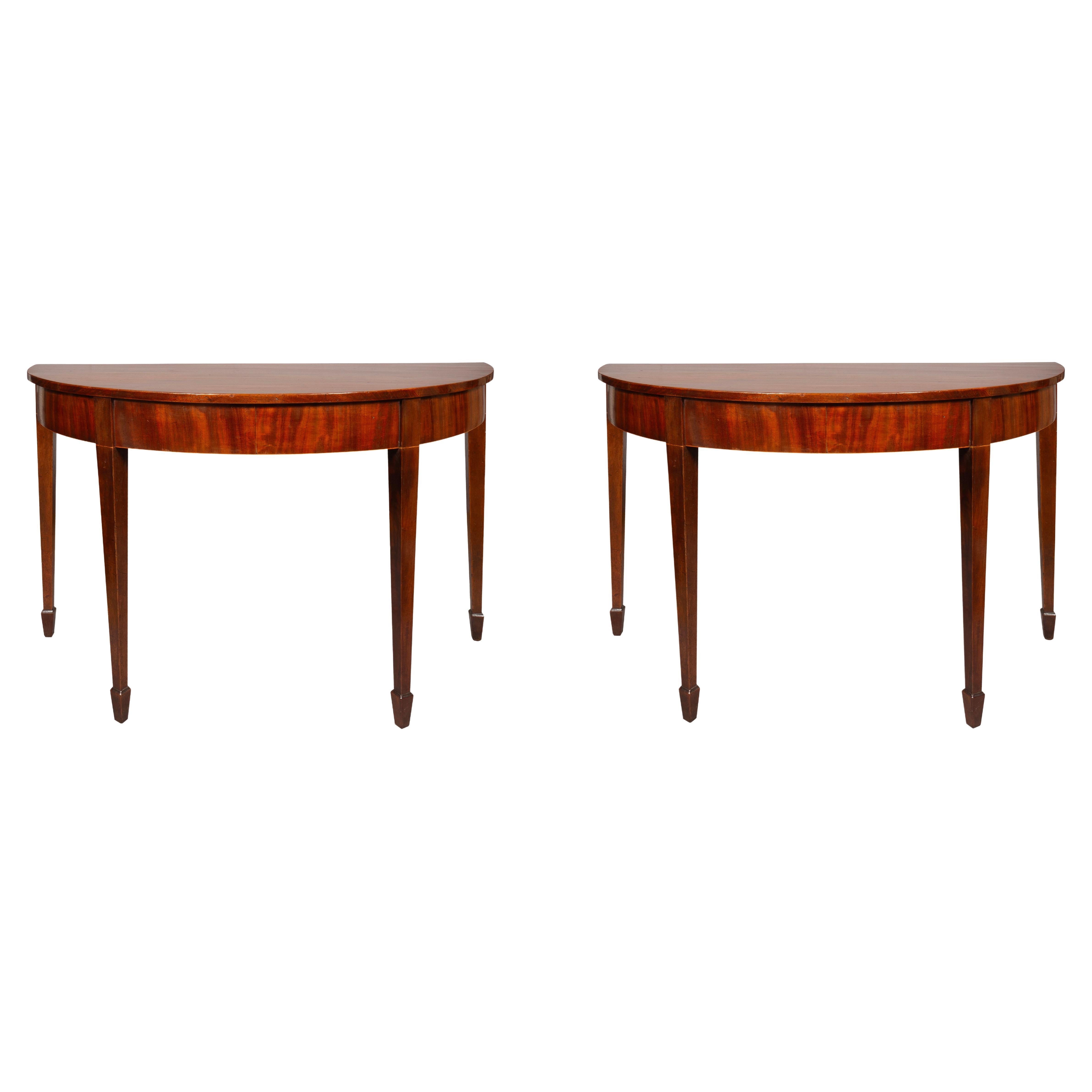 Pair Of George III Mahogany Console Tables