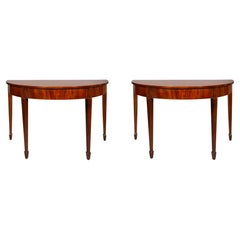 Antique Pair Of George III Mahogany Console Tables