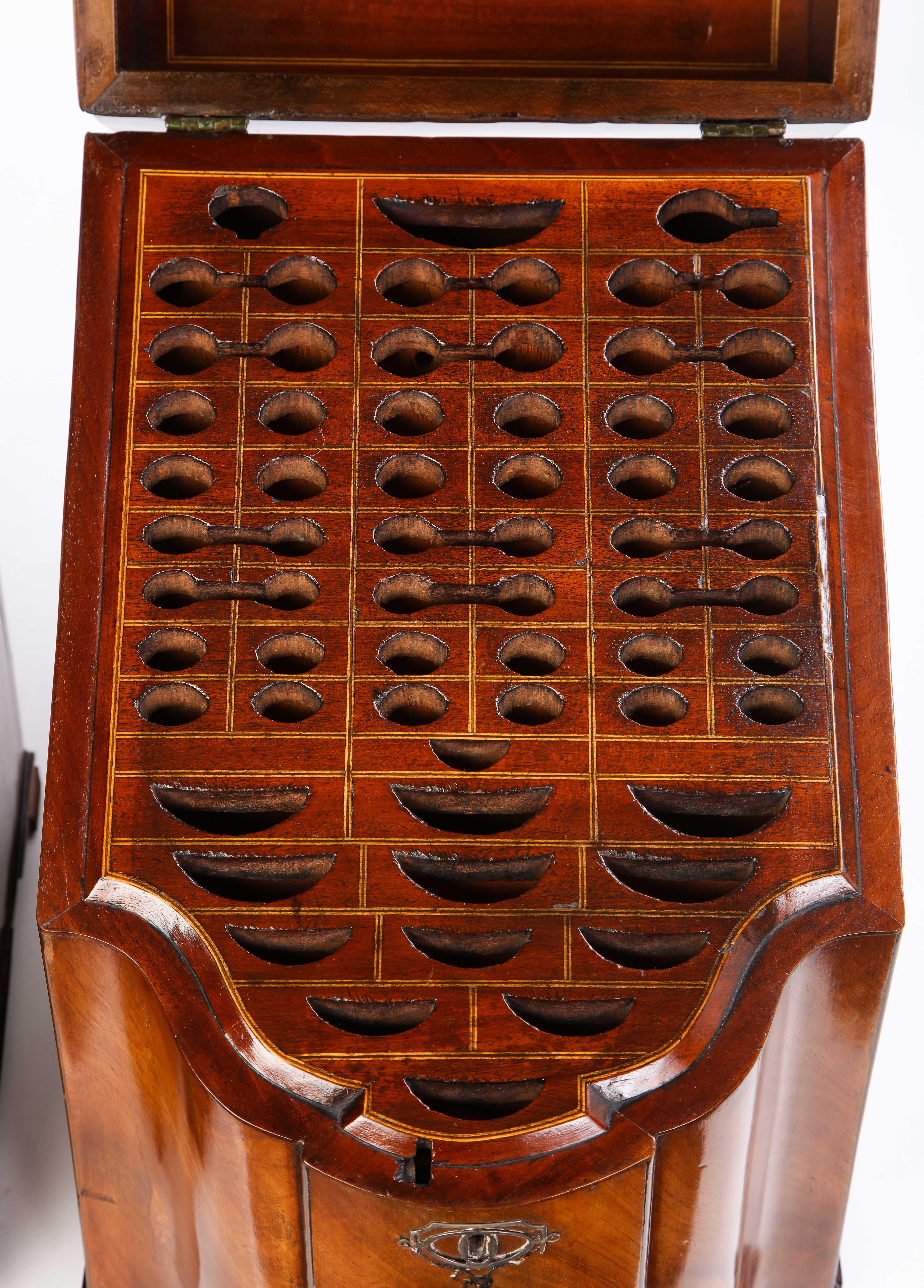 Pair of George III Mahogany Cutlery Boxes, Late 18th Century 9