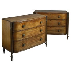 Pair of George III Mahogany D-Shaped Commodes