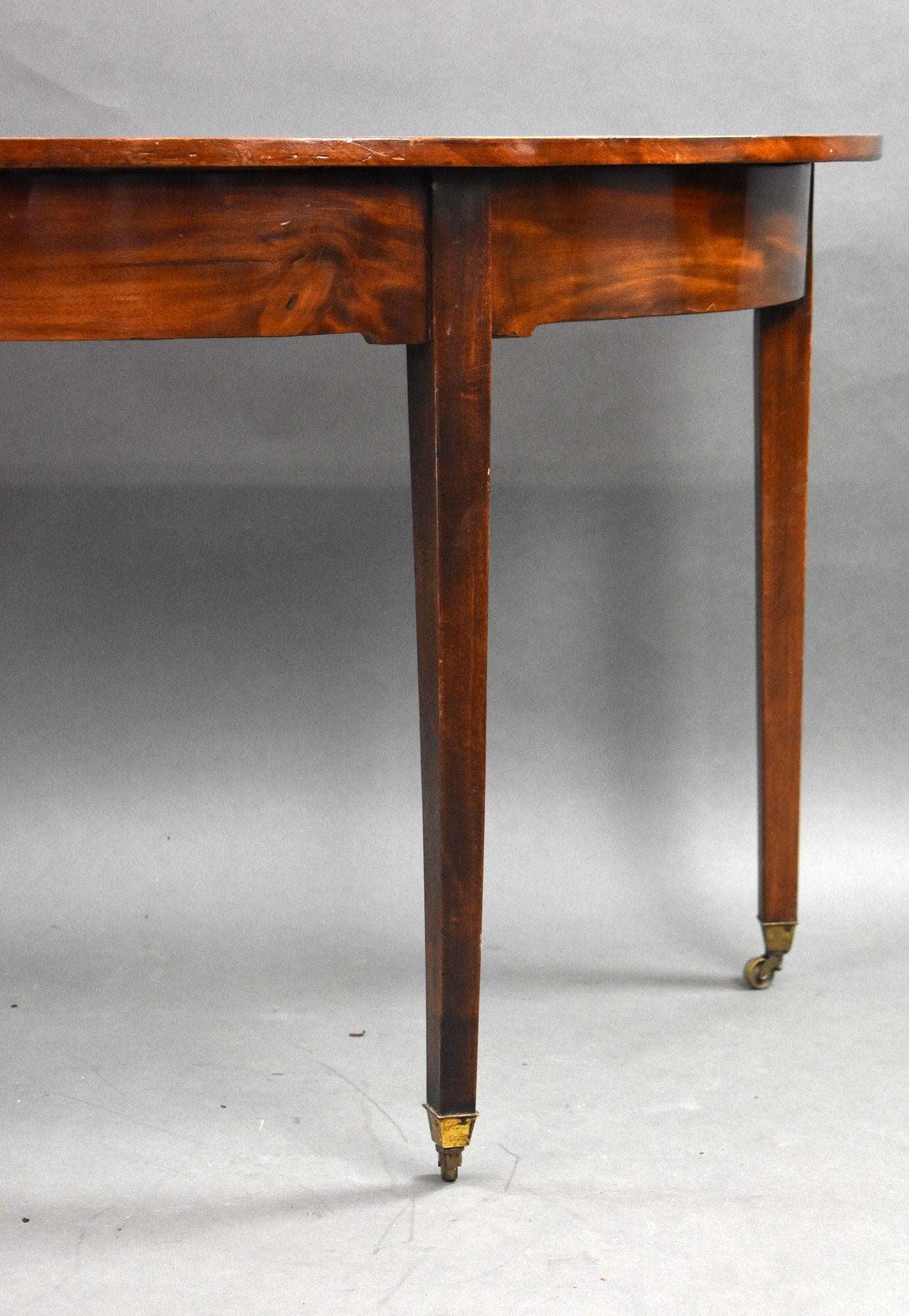 19th Century Pair of George III Mahogany Demi Lune Console Tables
