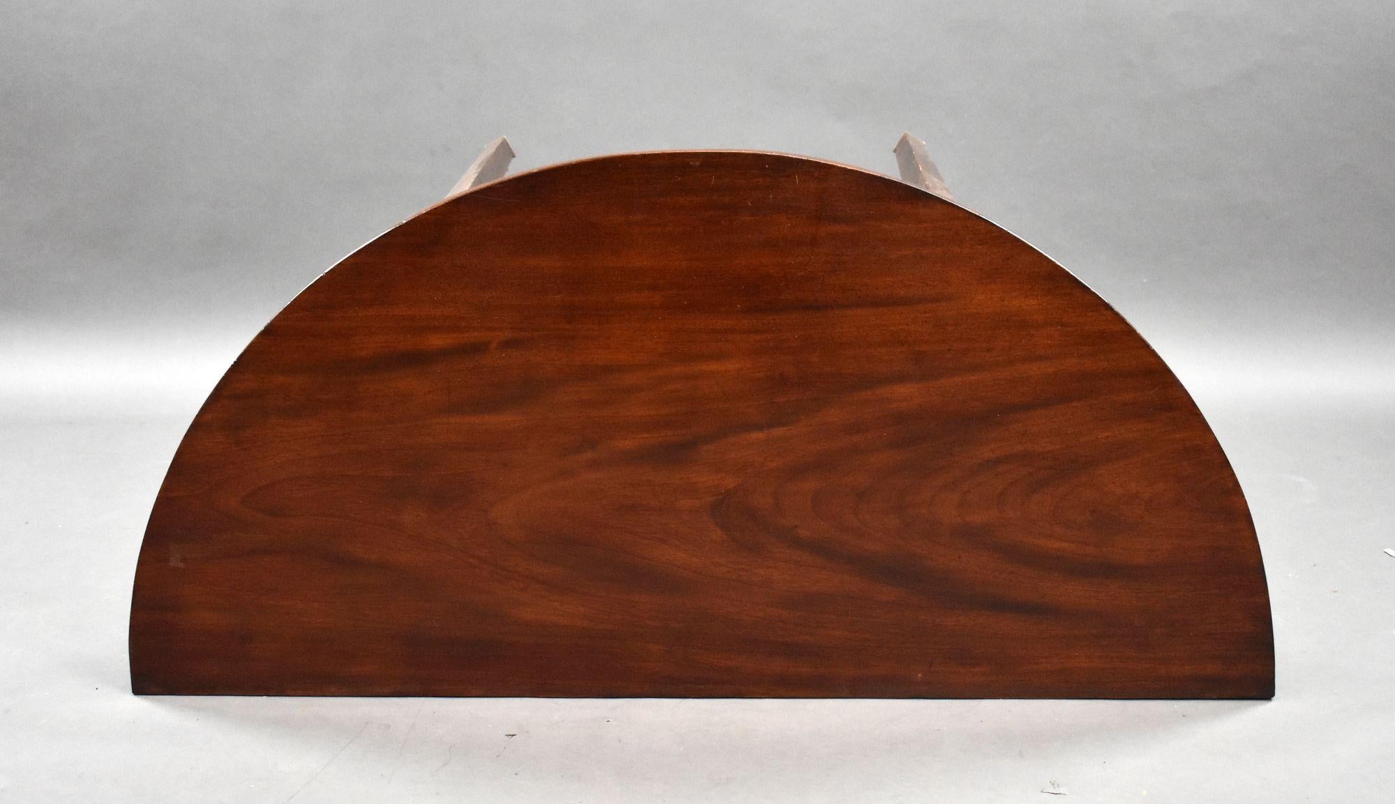Pair of George III Mahogany Demi Lune Console Tables 2