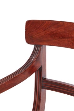 Pair of George III Mahogany Elbow or Desk Chairs